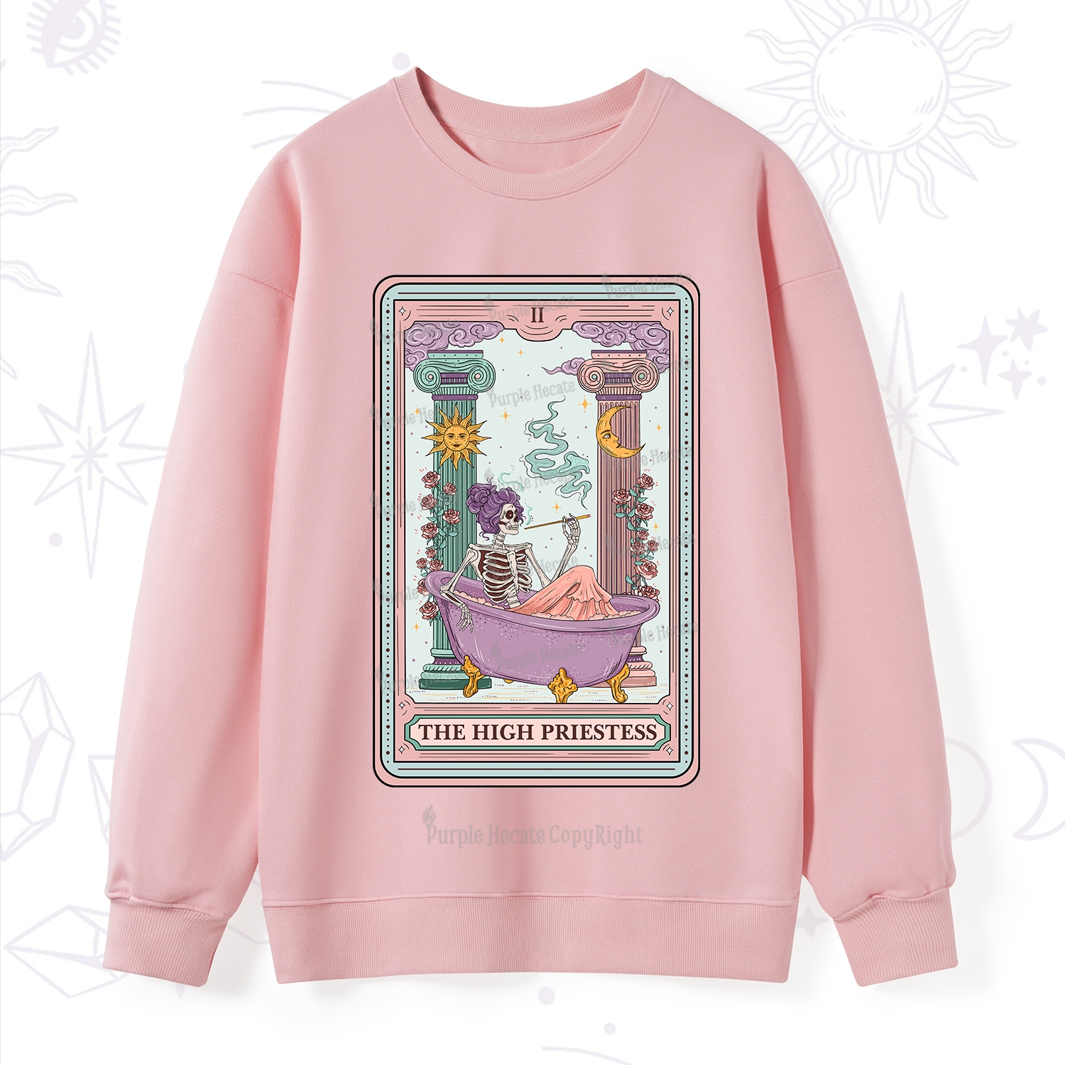 Purplehecate The Noble High Priestess Tarot Card Sweatshirt