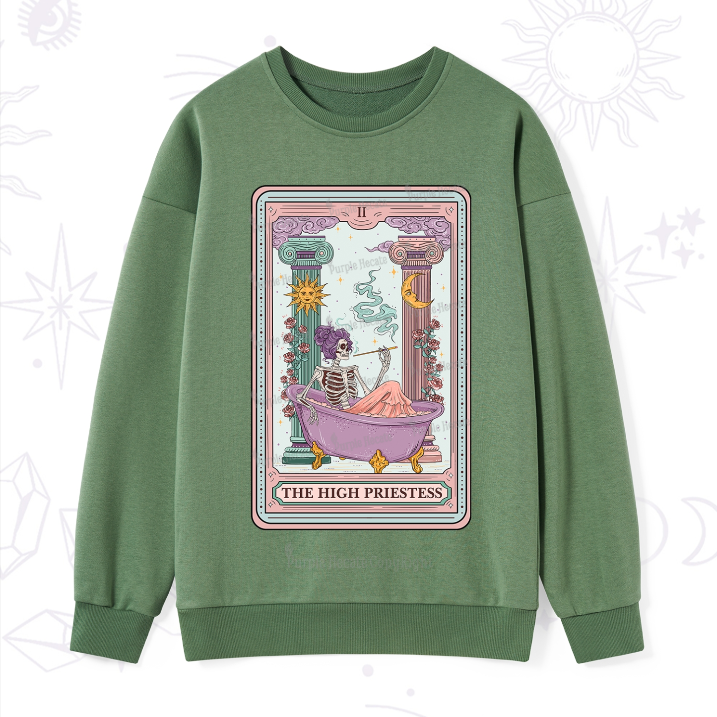 Purplehecate The Noble High Priestess Tarot Card Sweatshirt
