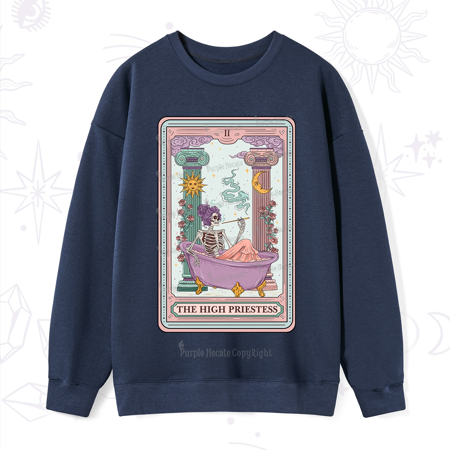 Purplehecate The Noble High Priestess Tarot Card Sweatshirt