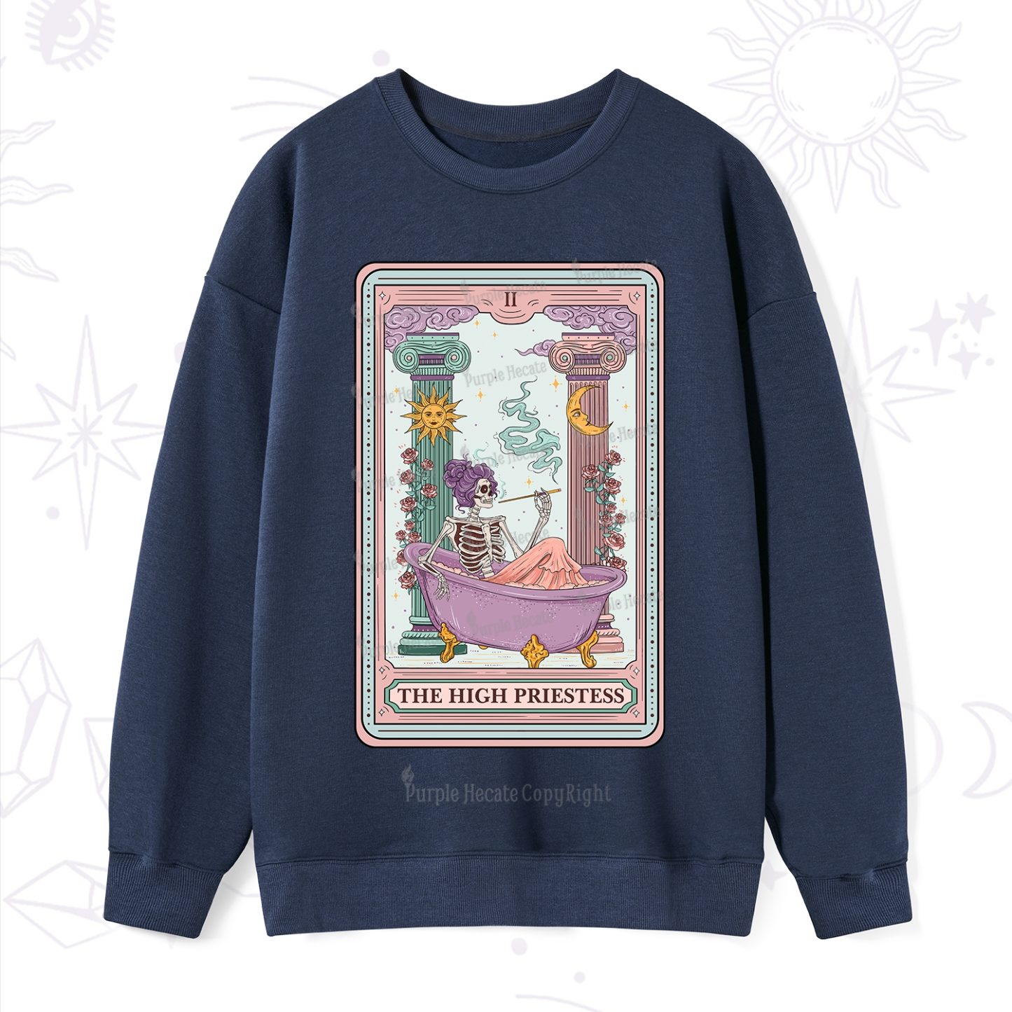 Purplehecate The Noble High Priestess Tarot Card Sweatshirt
