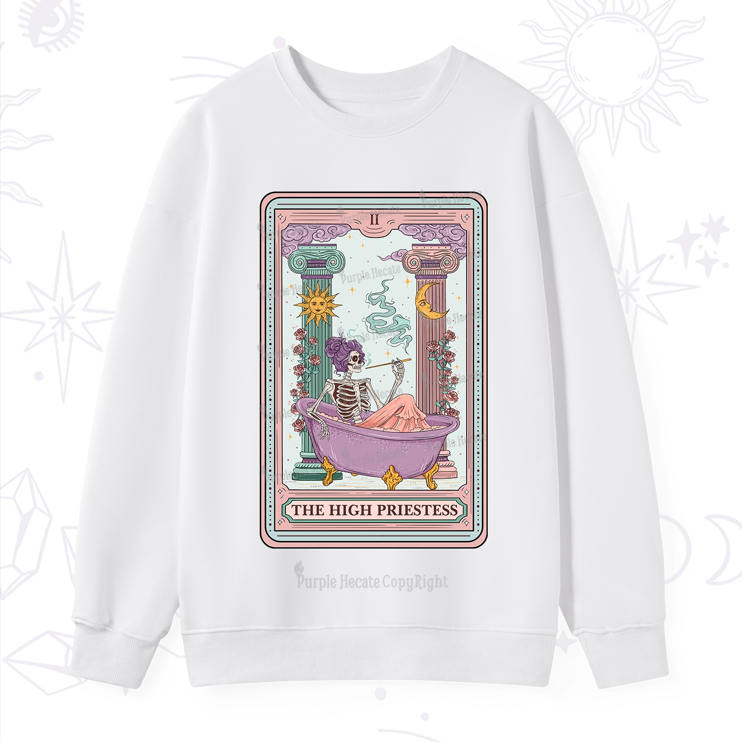 Purplehecate The Noble High Priestess Tarot Card Sweatshirt