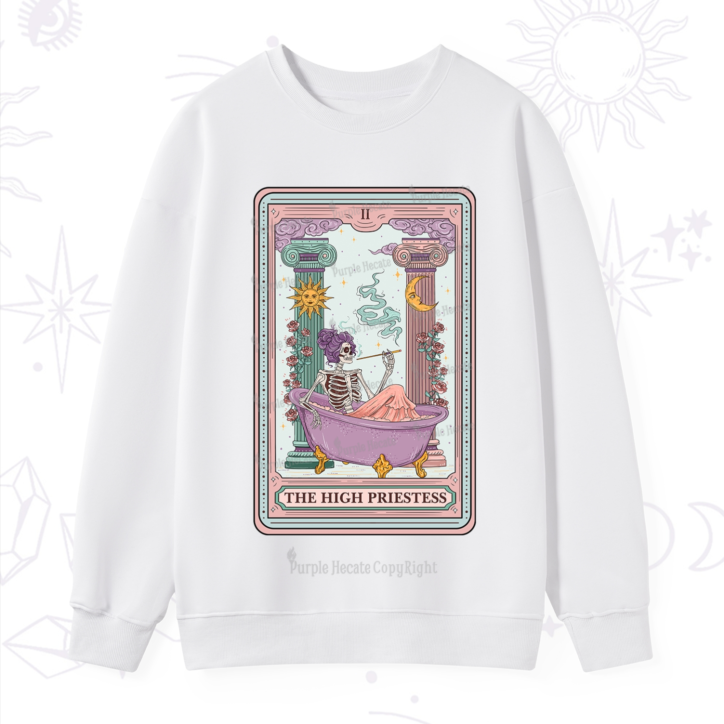 Purplehecate The Noble High Priestess Tarot Card Sweatshirt