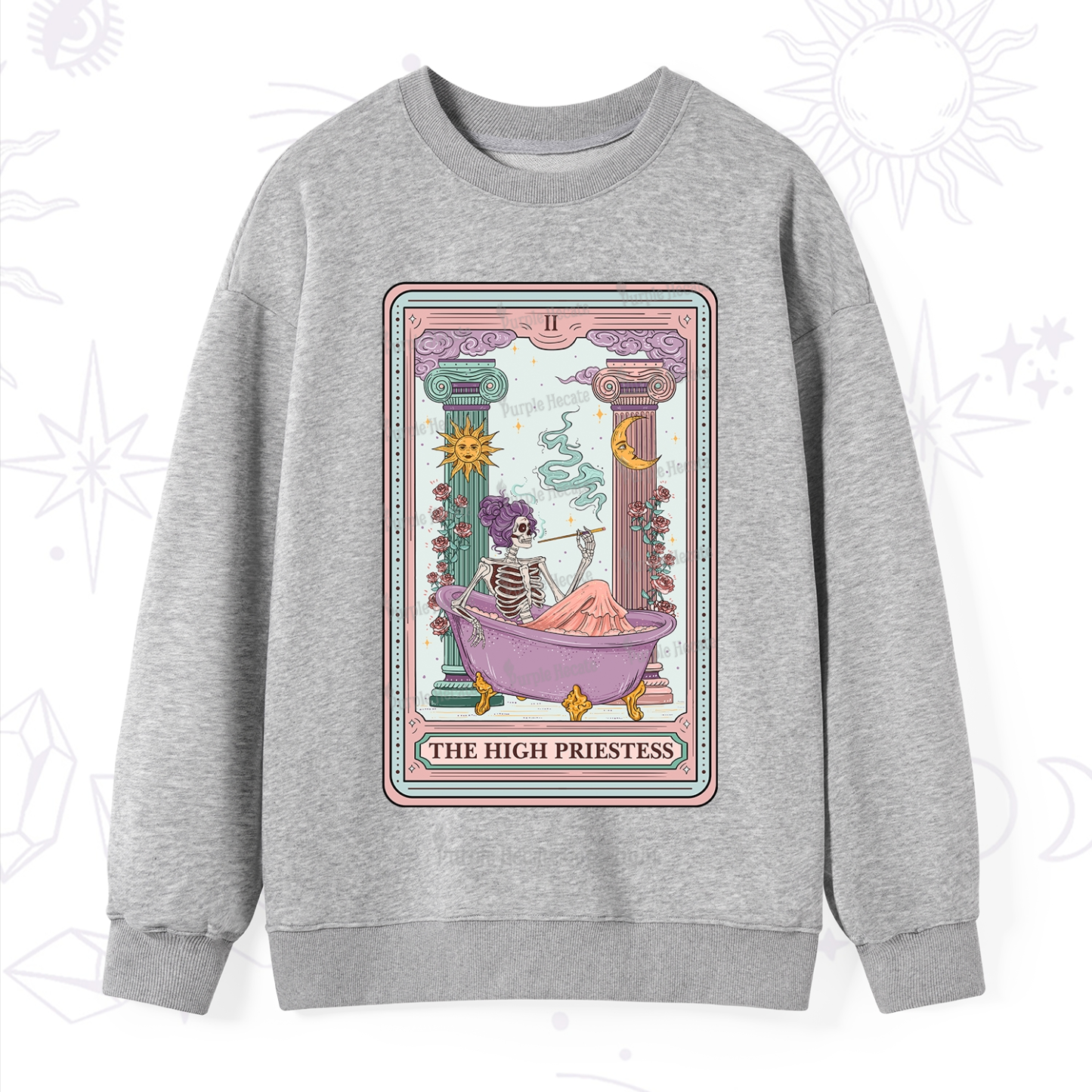 Purplehecate The Noble High Priestess Tarot Card Sweatshirt