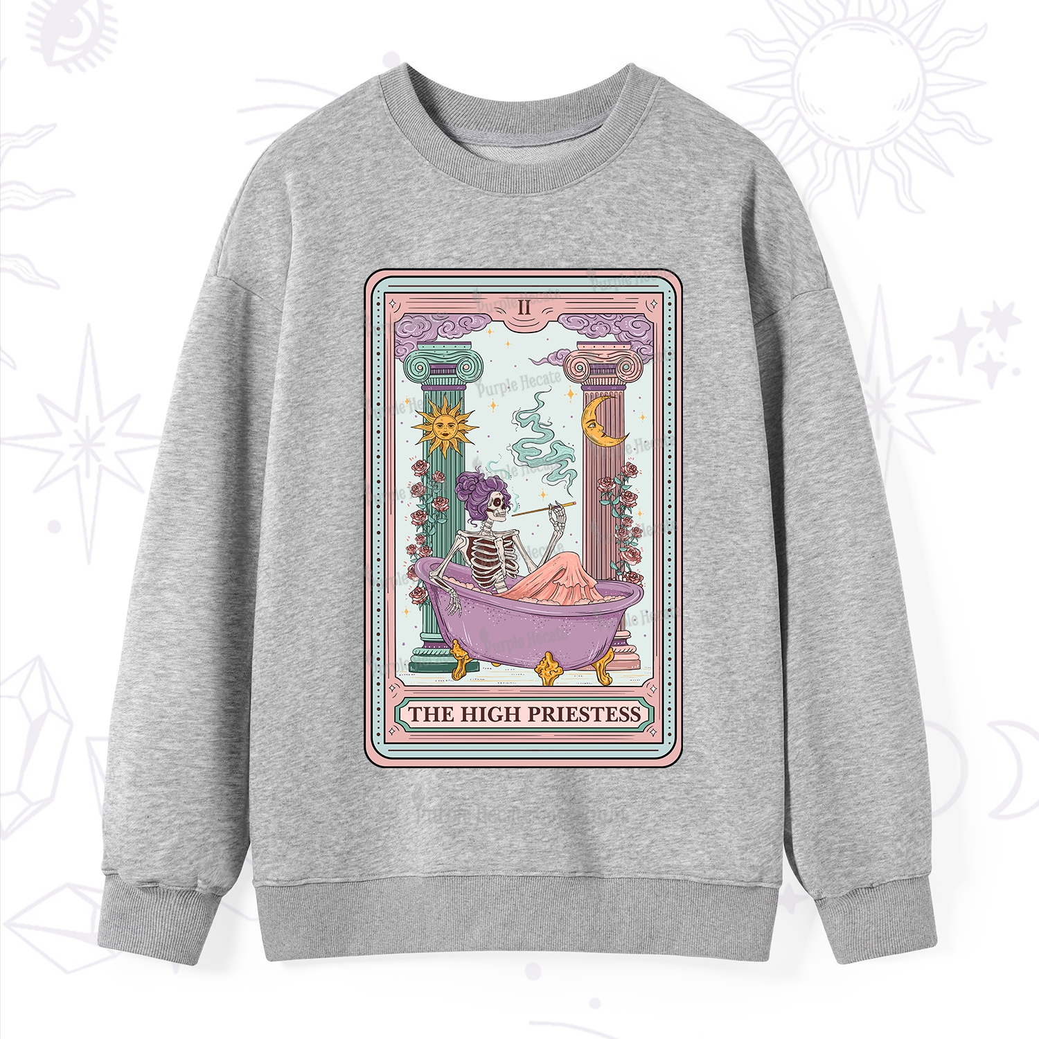 Purplehecate The Noble High Priestess Tarot Card Sweatshirt