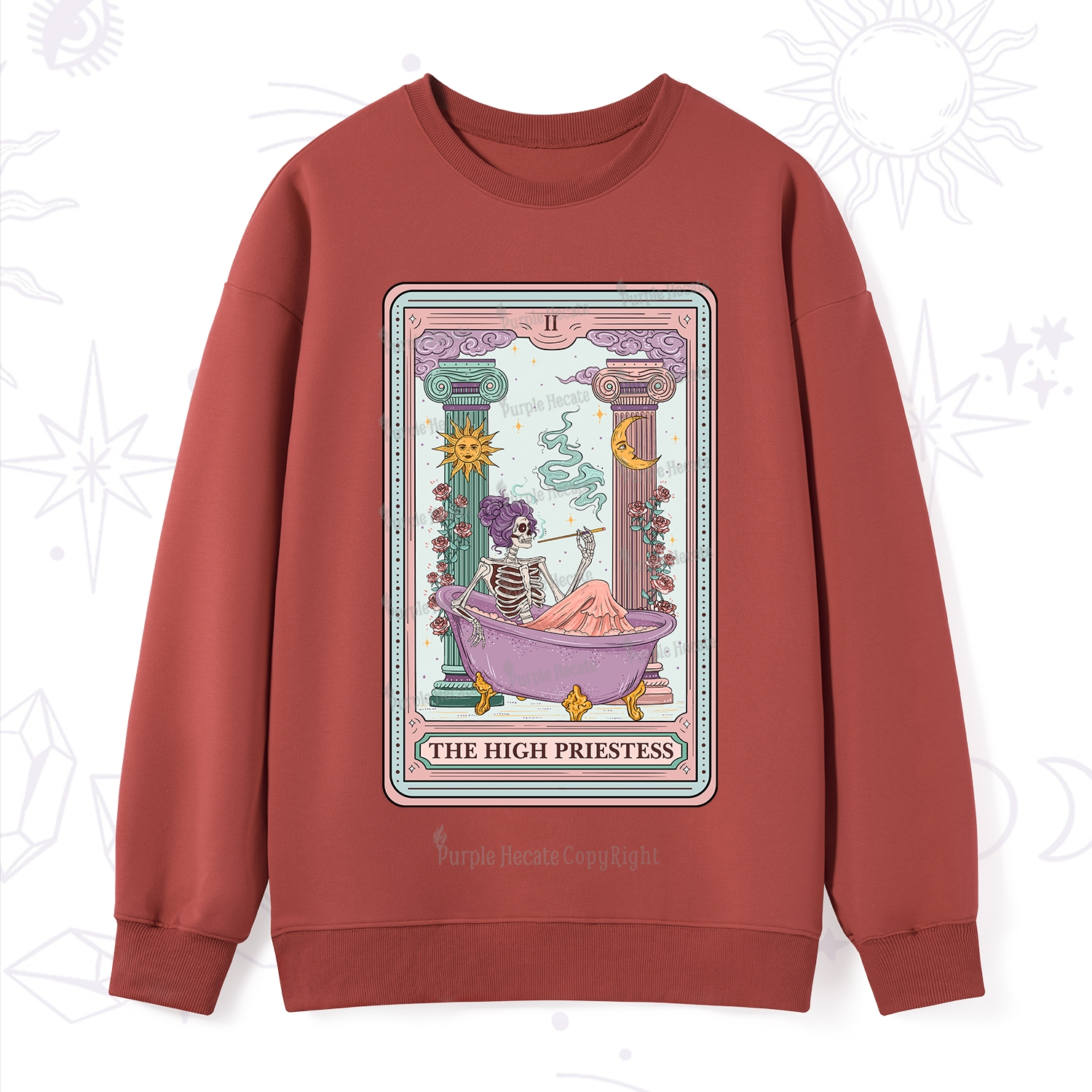 Purplehecate The Noble High Priestess Tarot Card Sweatshirt