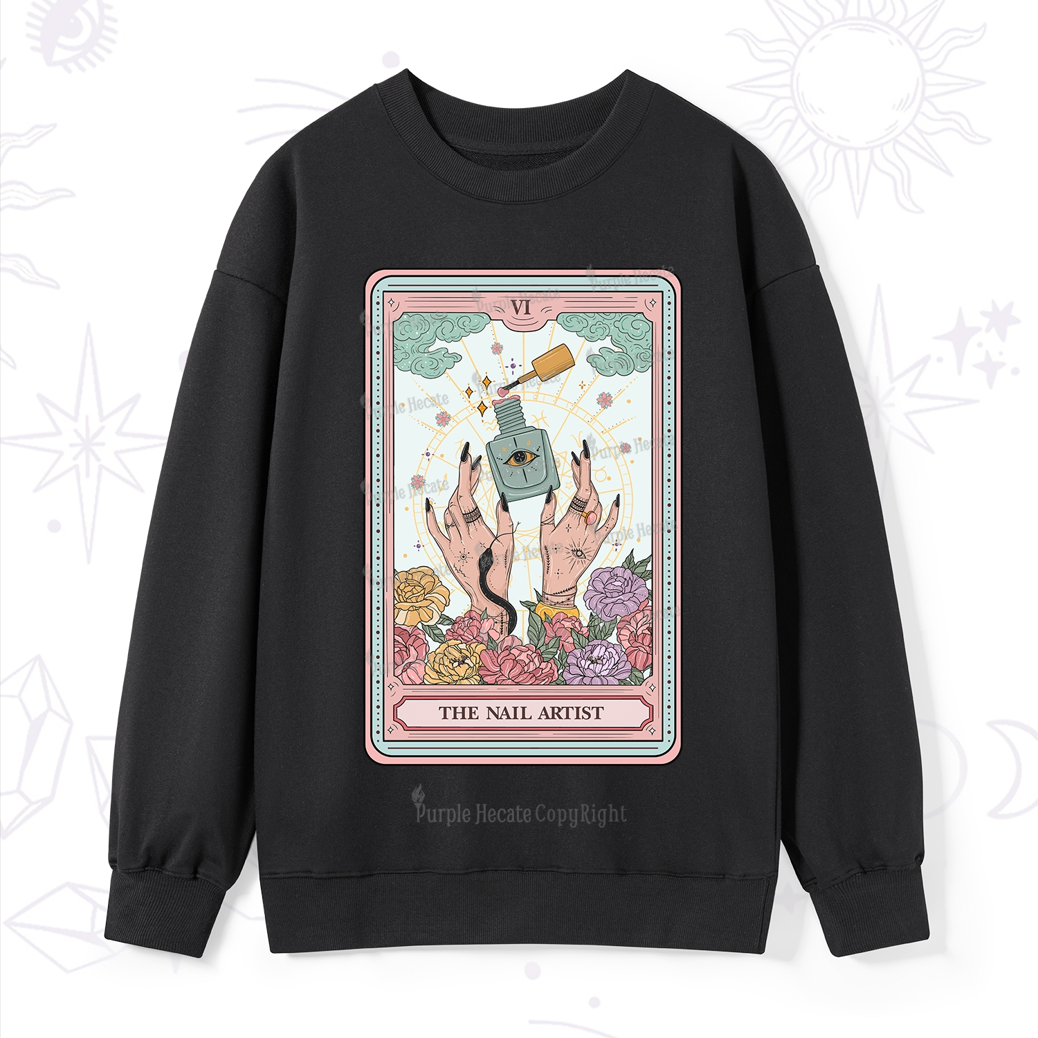 Purplehecate The Nail Artist Life Tarot Sweatshirt