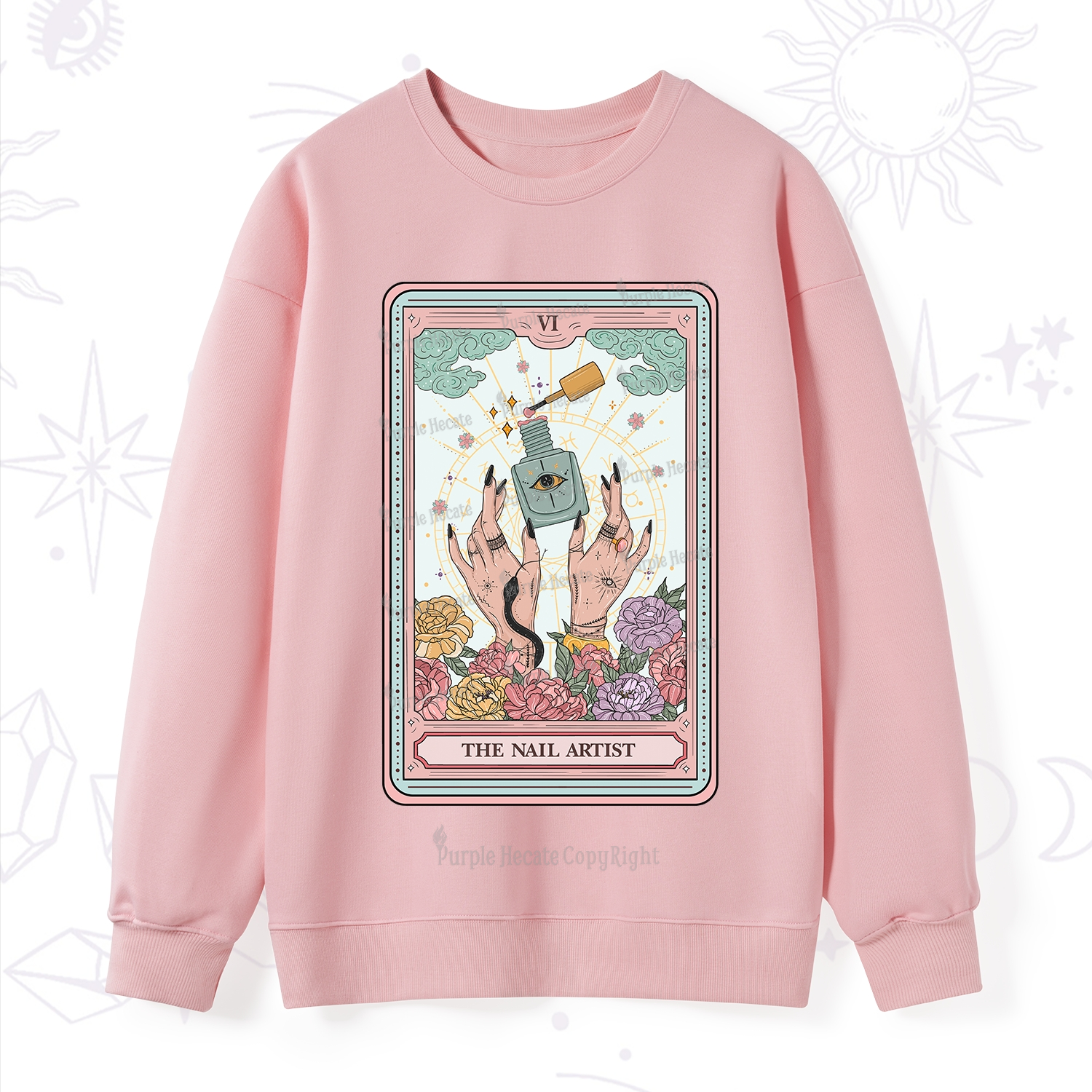 Purplehecate The Nail Artist Life Tarot Sweatshirt