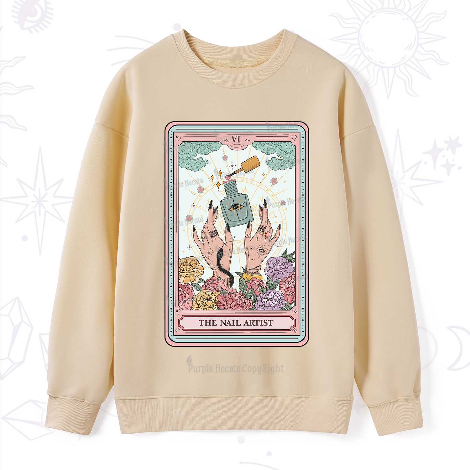 Purplehecate The Nail Artist Life Tarot Sweatshirt
