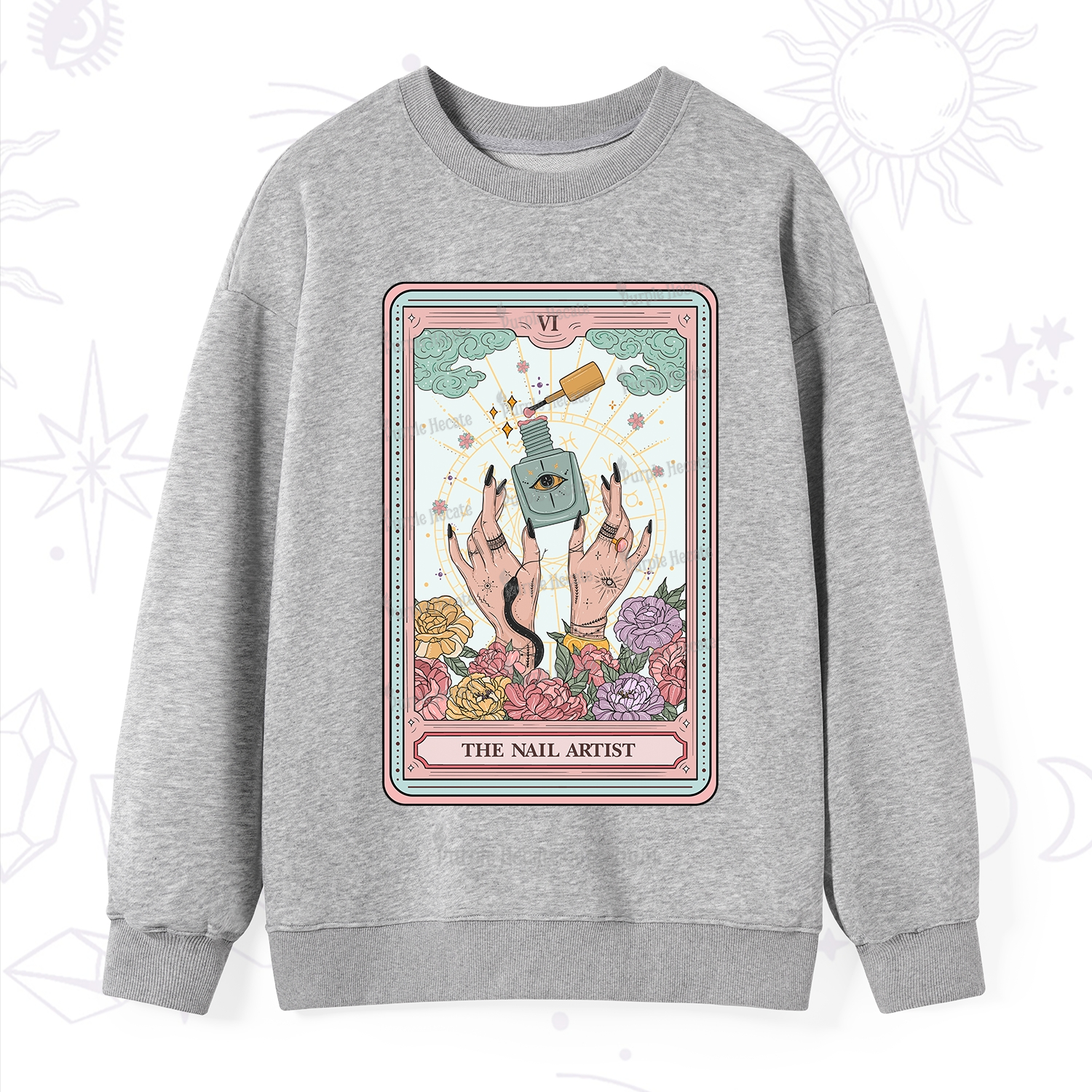 Purplehecate The Nail Artist Life Tarot Sweatshirt