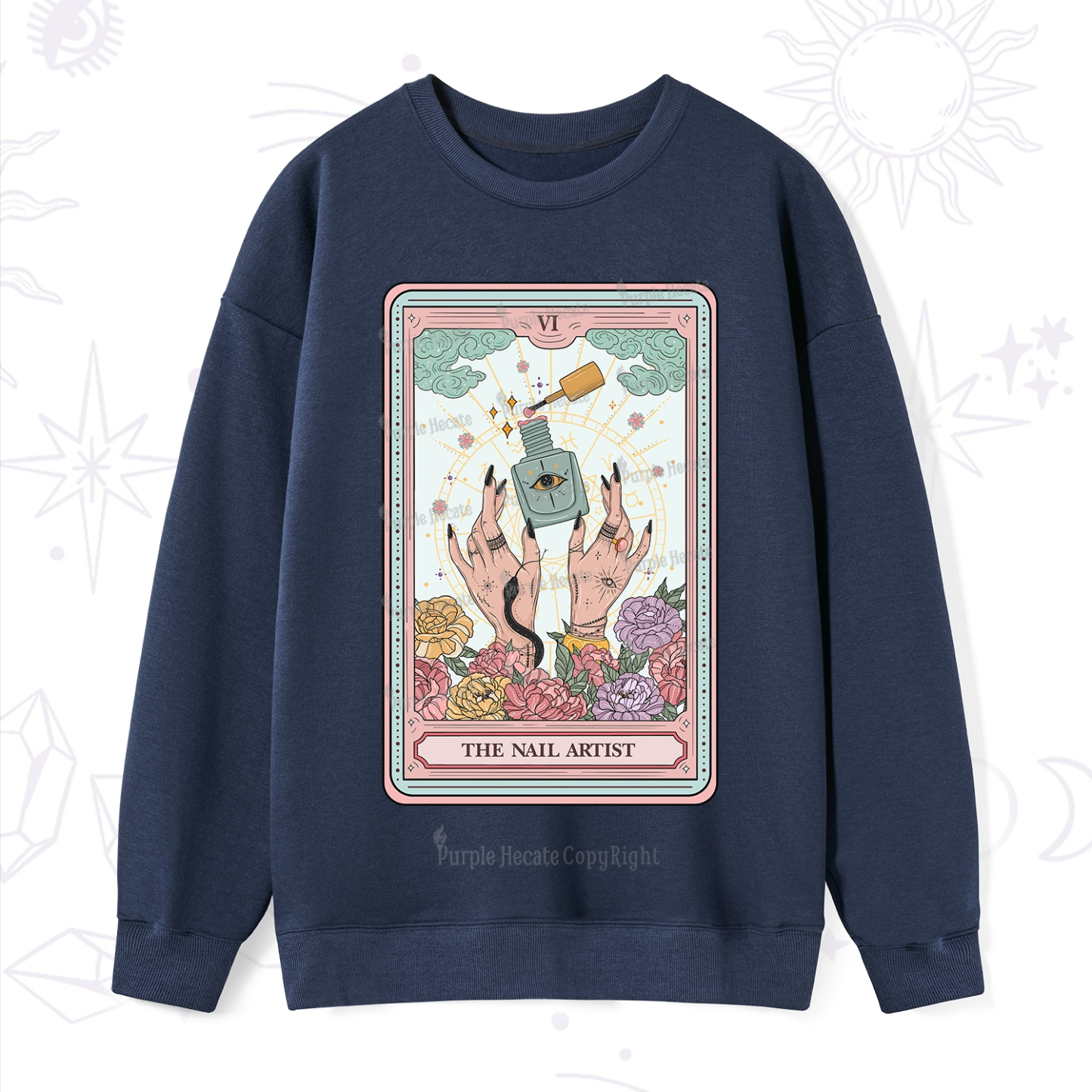 Purplehecate The Nail Artist Life Tarot Sweatshirt