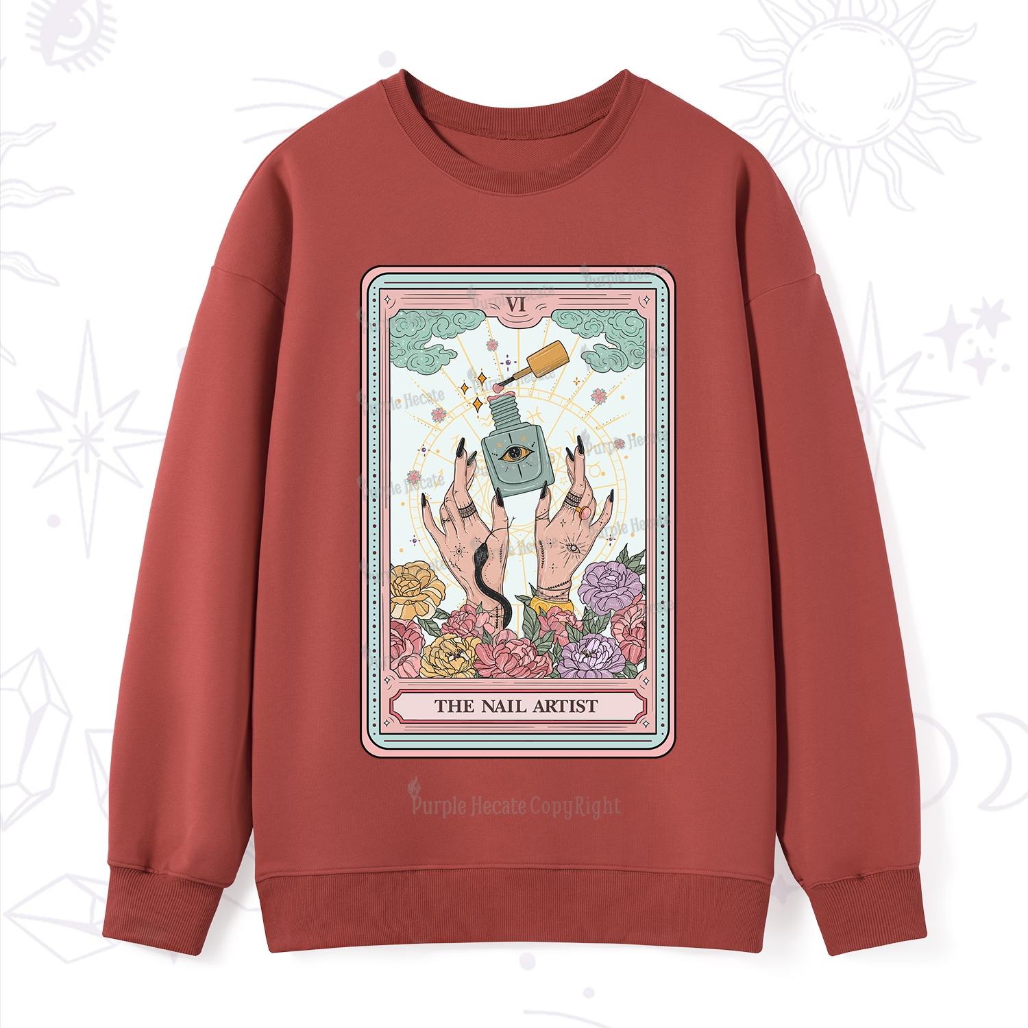 Purplehecate The Nail Artist Life Tarot Sweatshirt