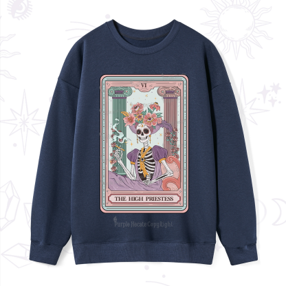 Purplehecate The High Priestess Skeleton Tarot Sweatshirt
