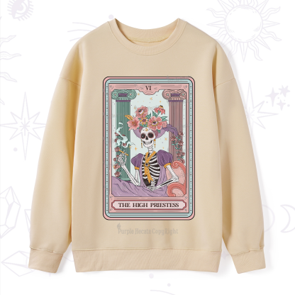 Purplehecate The High Priestess Skeleton Tarot Sweatshirt