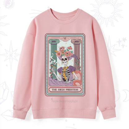 Purplehecate The High Priestess Skeleton Tarot Sweatshirt