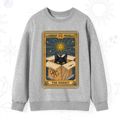 Purplehecate The Hermit Cat Tarot Card Sweatshirt