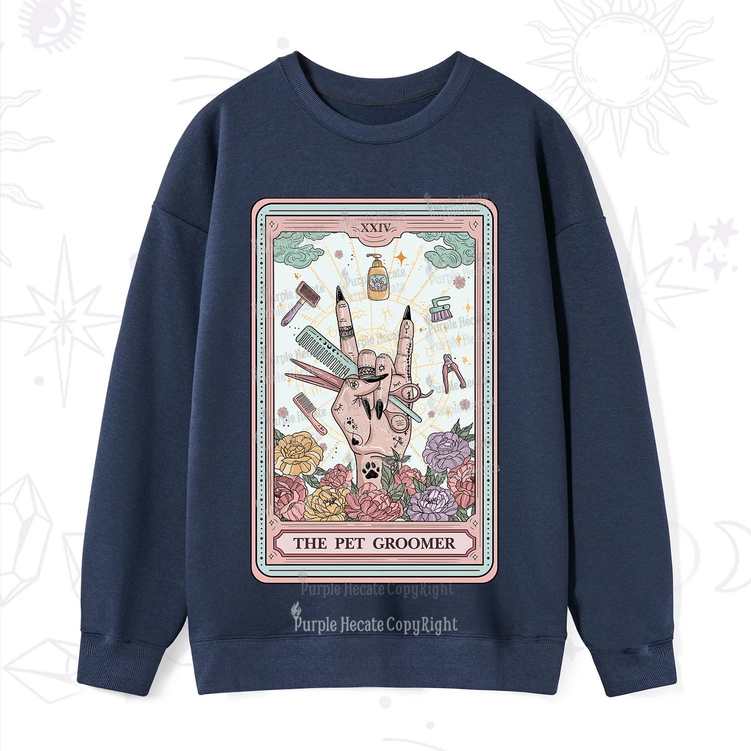 Purplehecate The Pet Groomer Tarot Card Sweatshirt