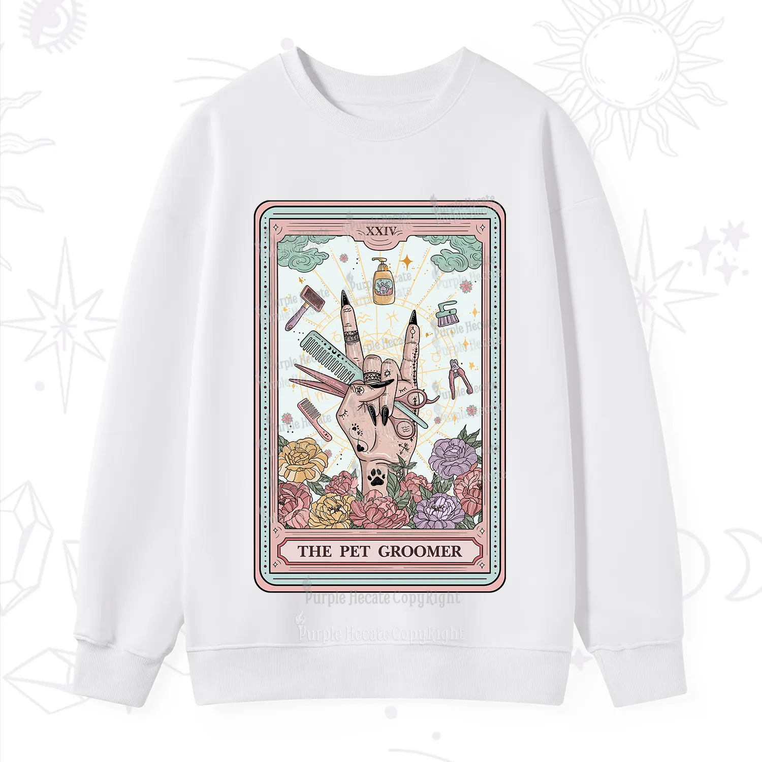 Purplehecate The Pet Groomer Tarot Card Sweatshirt
