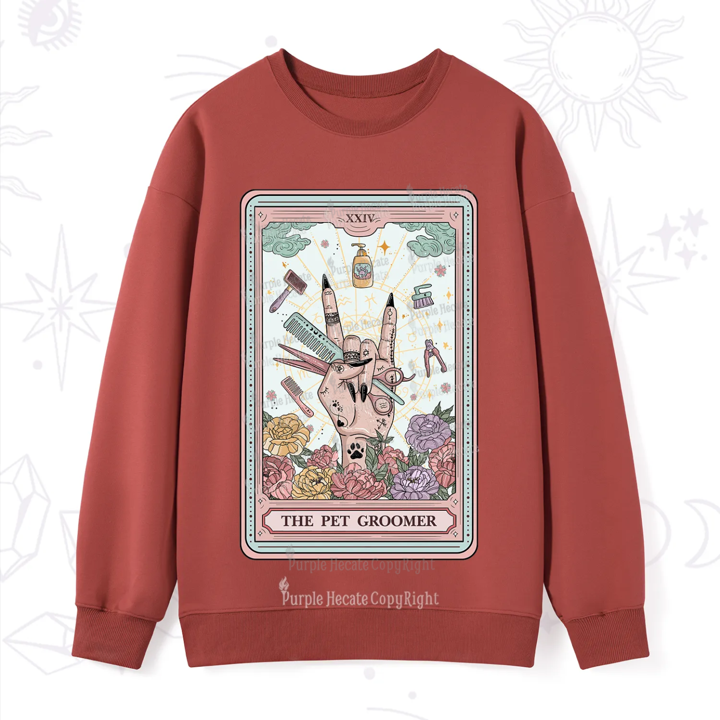 Purplehecate The Pet Groomer Tarot Card Sweatshirt