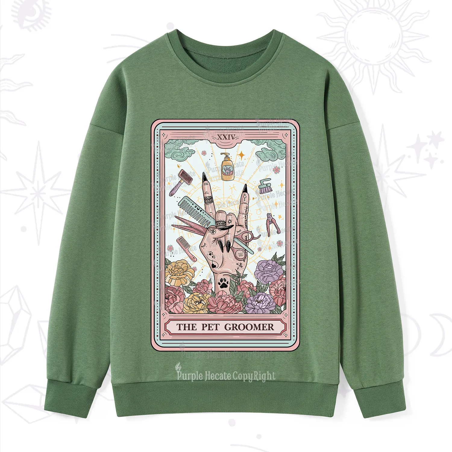 Purplehecate The Pet Groomer Tarot Card Sweatshirt
