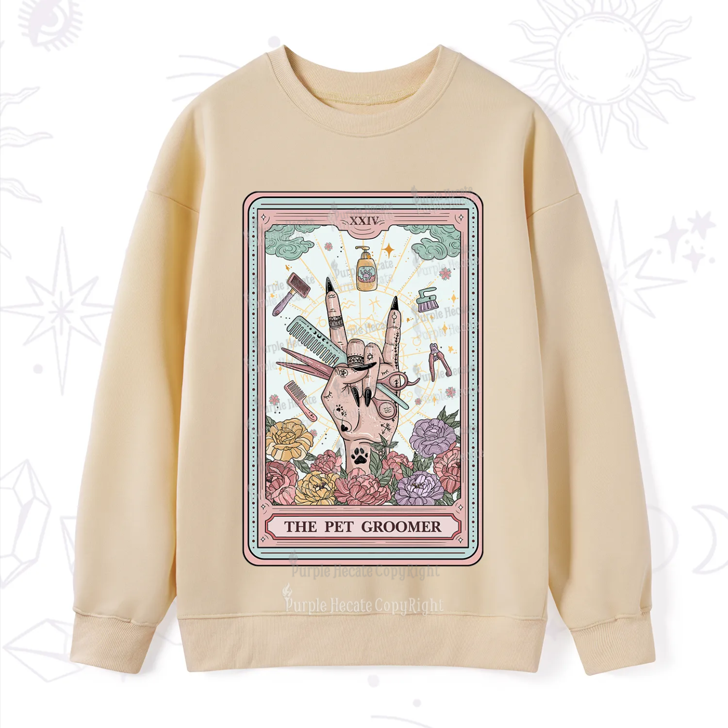 Purplehecate The Pet Groomer Tarot Card Sweatshirt