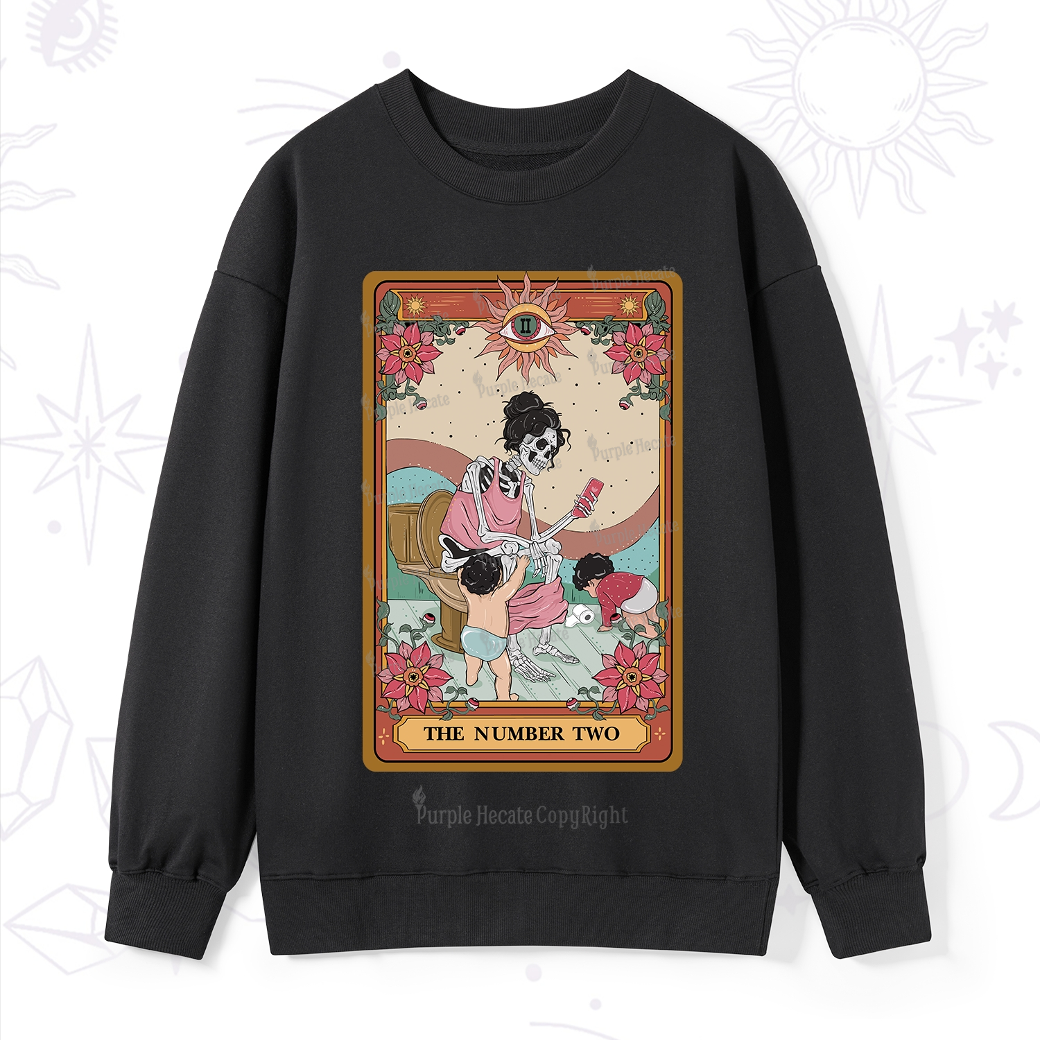 Purplehecate The Number Two Tarot Sweatshirt