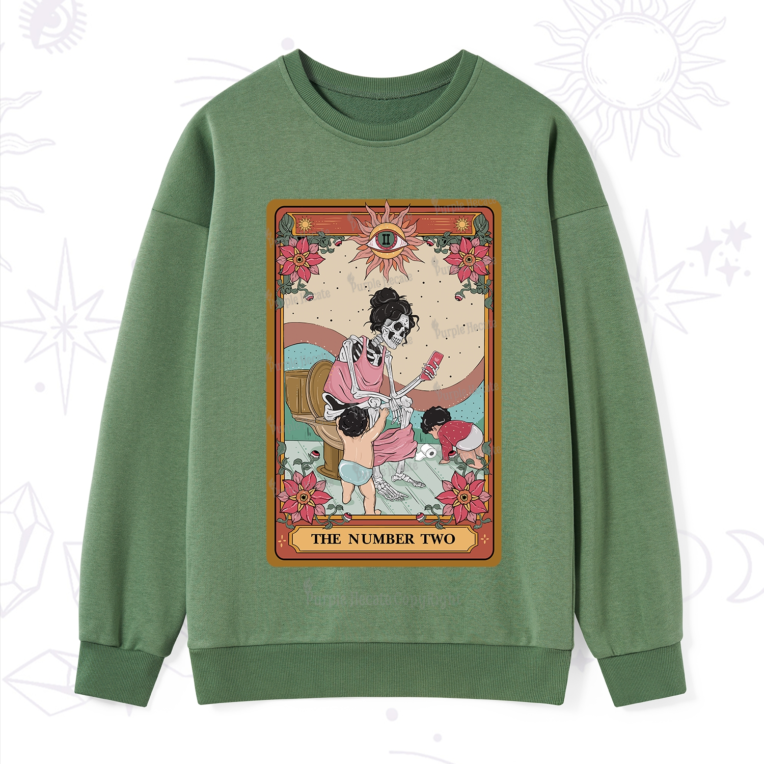 Purplehecate The Number Two Tarot Sweatshirt