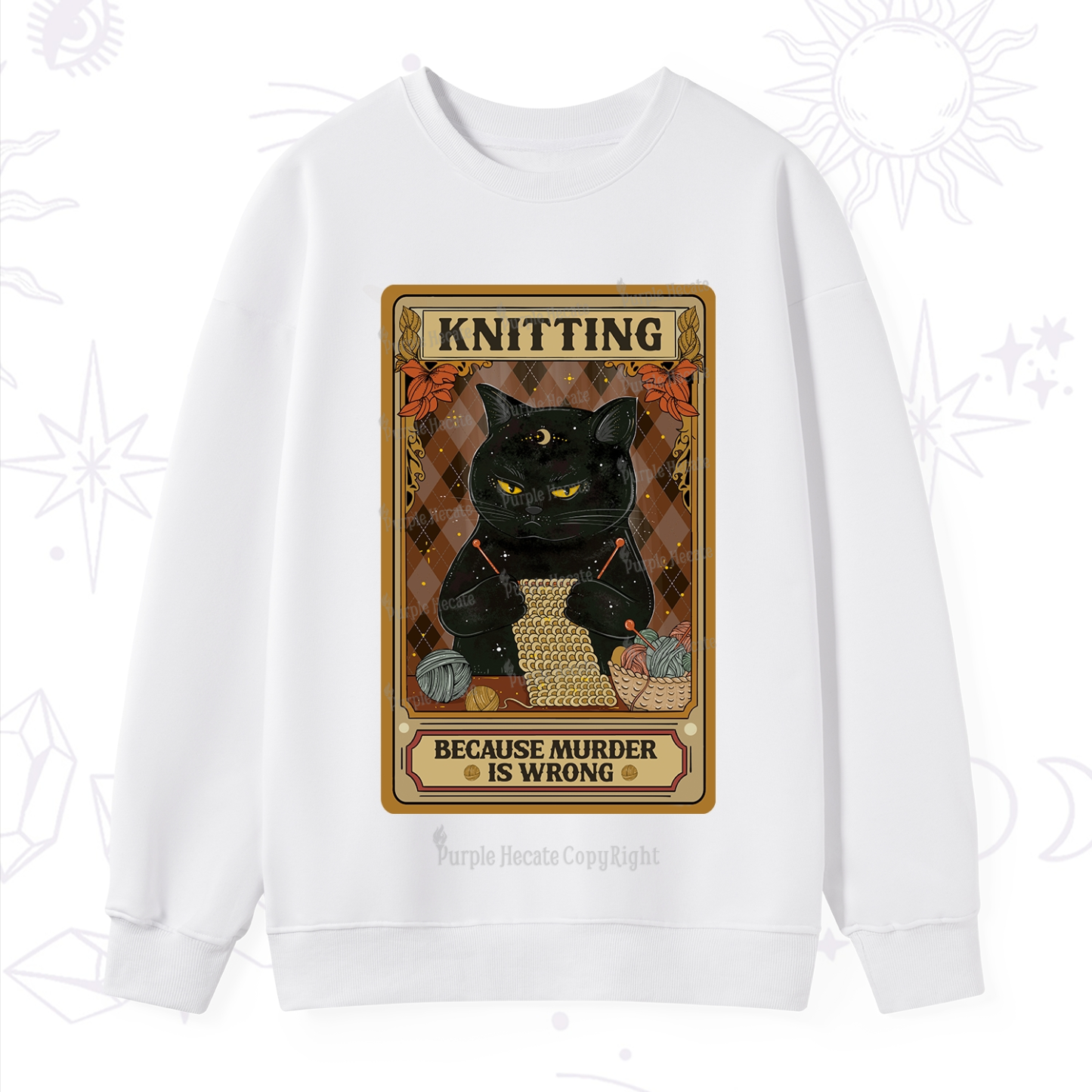 Purplehecate Knitting Because Murder Is Wrong Sweatshirt