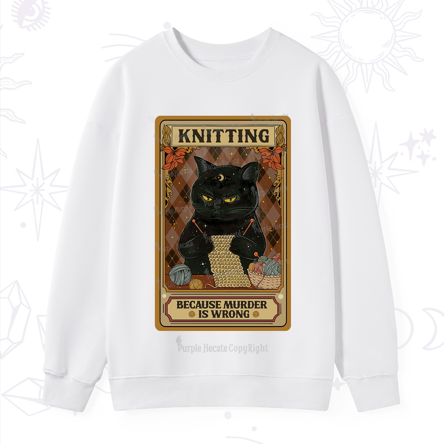 Purplehecate Knitting Because Murder Is Wrong Sweatshirt