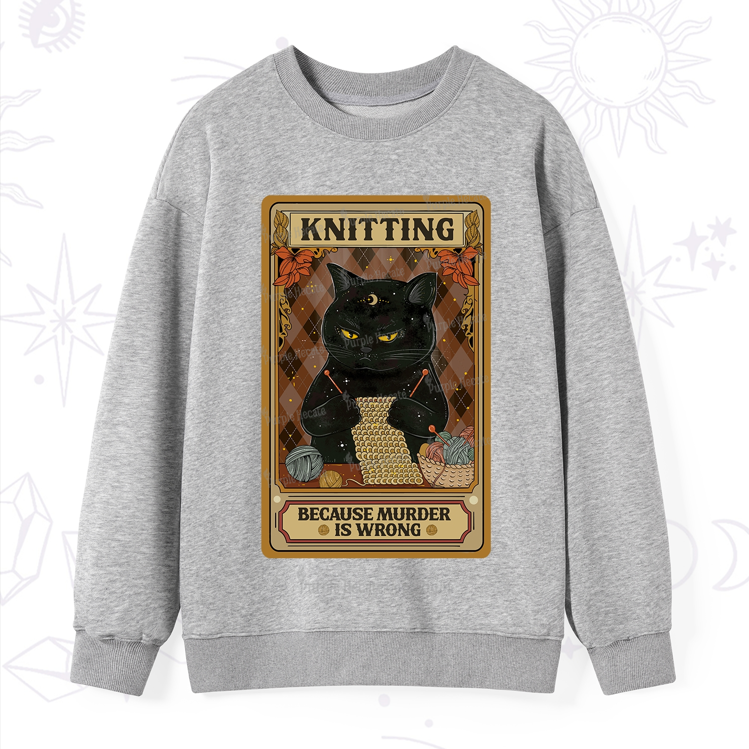 Purplehecate Knitting Because Murder Is Wrong Sweatshirt