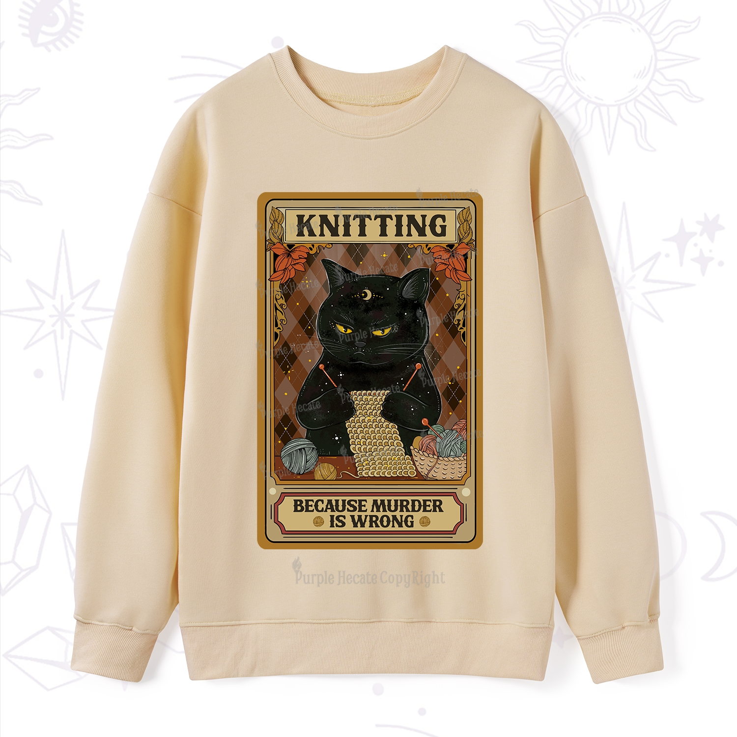 Purplehecate Knitting Because Murder Is Wrong Sweatshirt