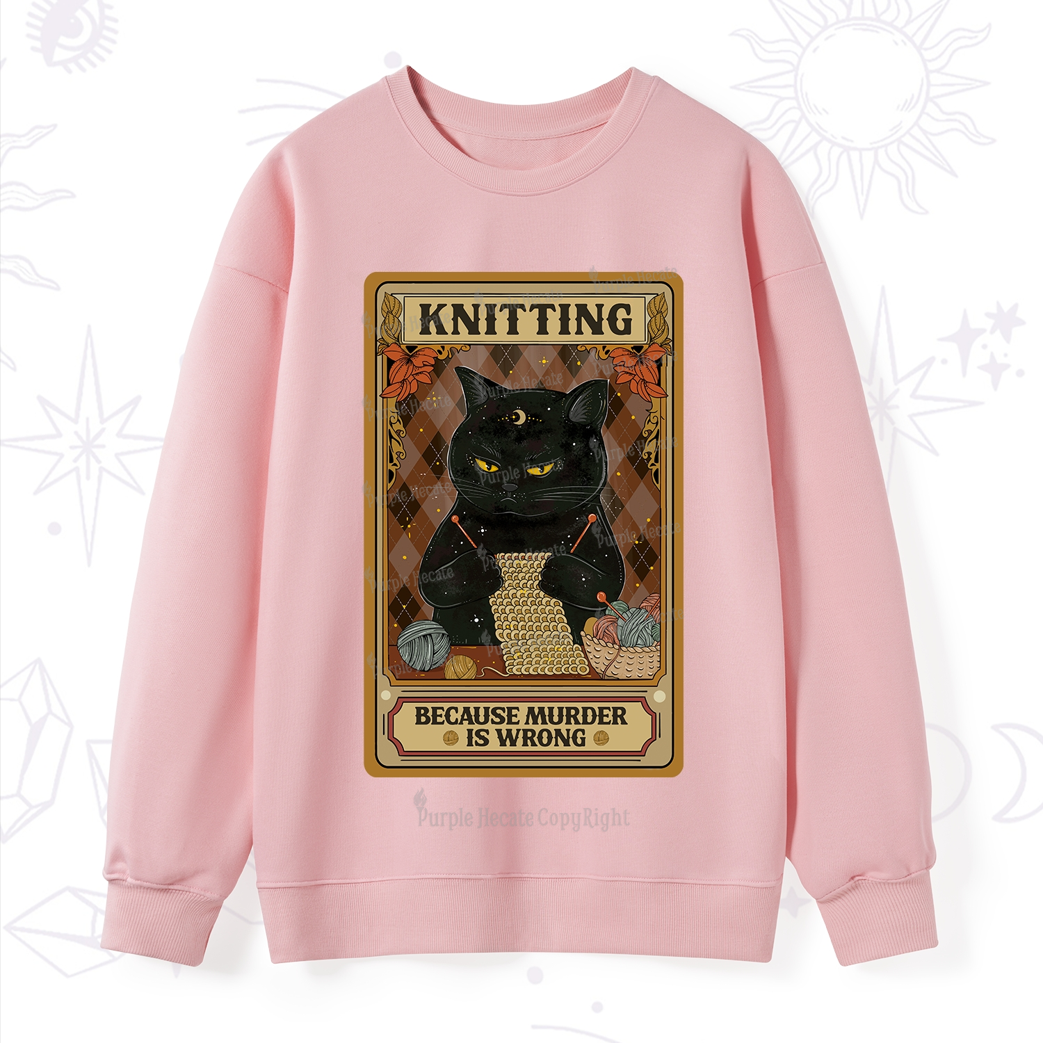 Purplehecate Knitting Because Murder Is Wrong Sweatshirt