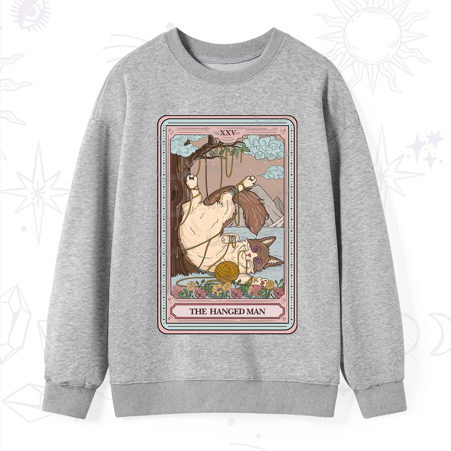 Purplehecate The Hanged Man Tarot Cat Sweatshirt