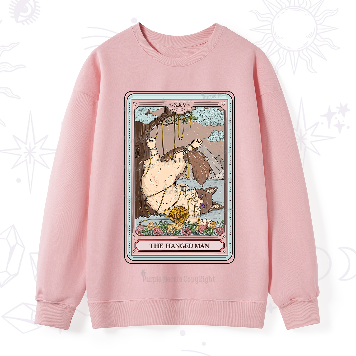 Purplehecate The Hanged Man Tarot Cat Sweatshirt
