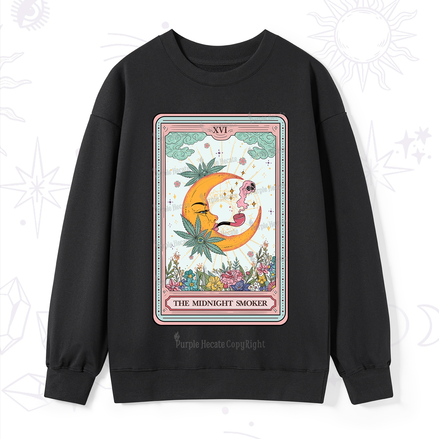 Purplehecate The Midnight Smoker Tarot Sweatshirt