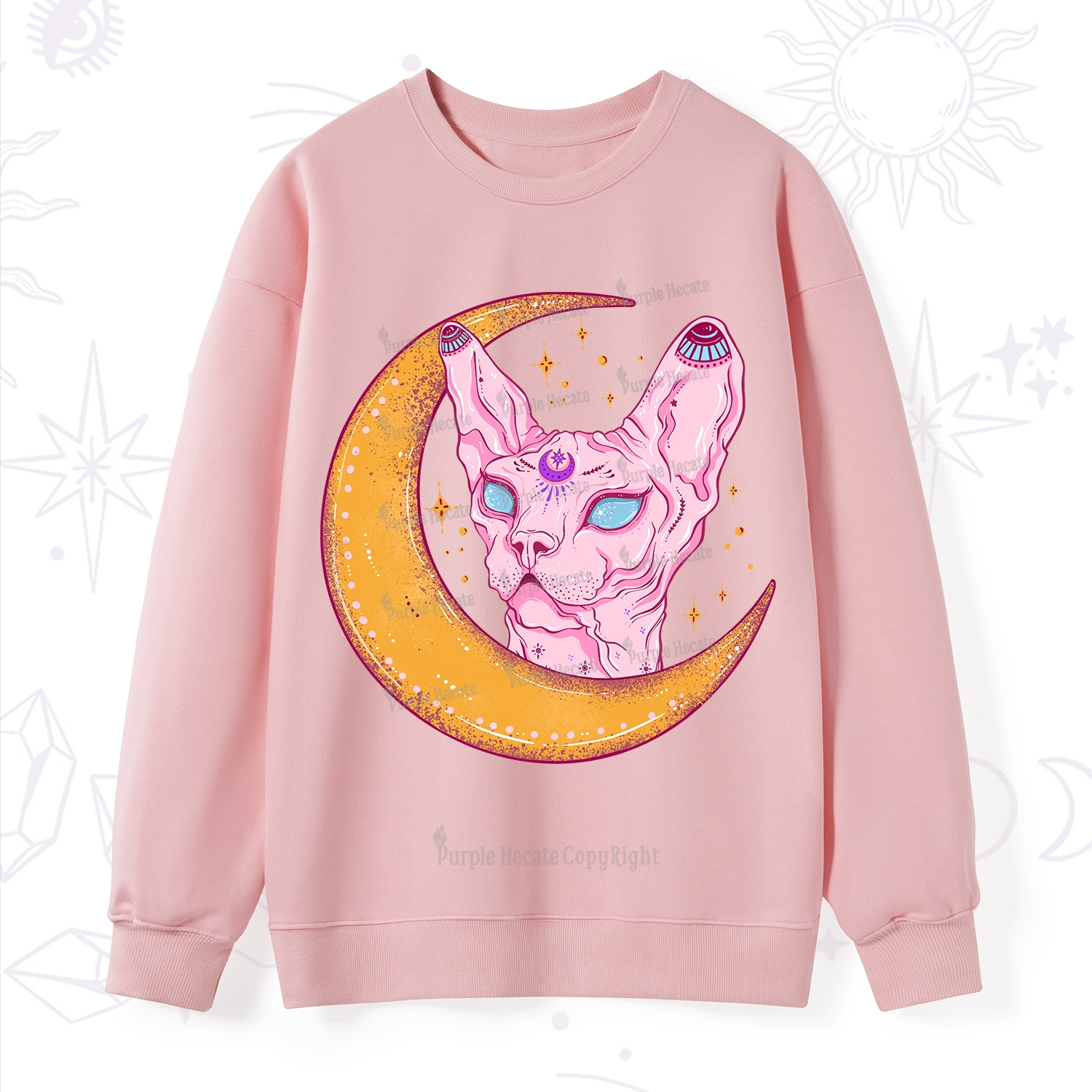 Purplehecate Mystical Witchy Cat Sweatshirt