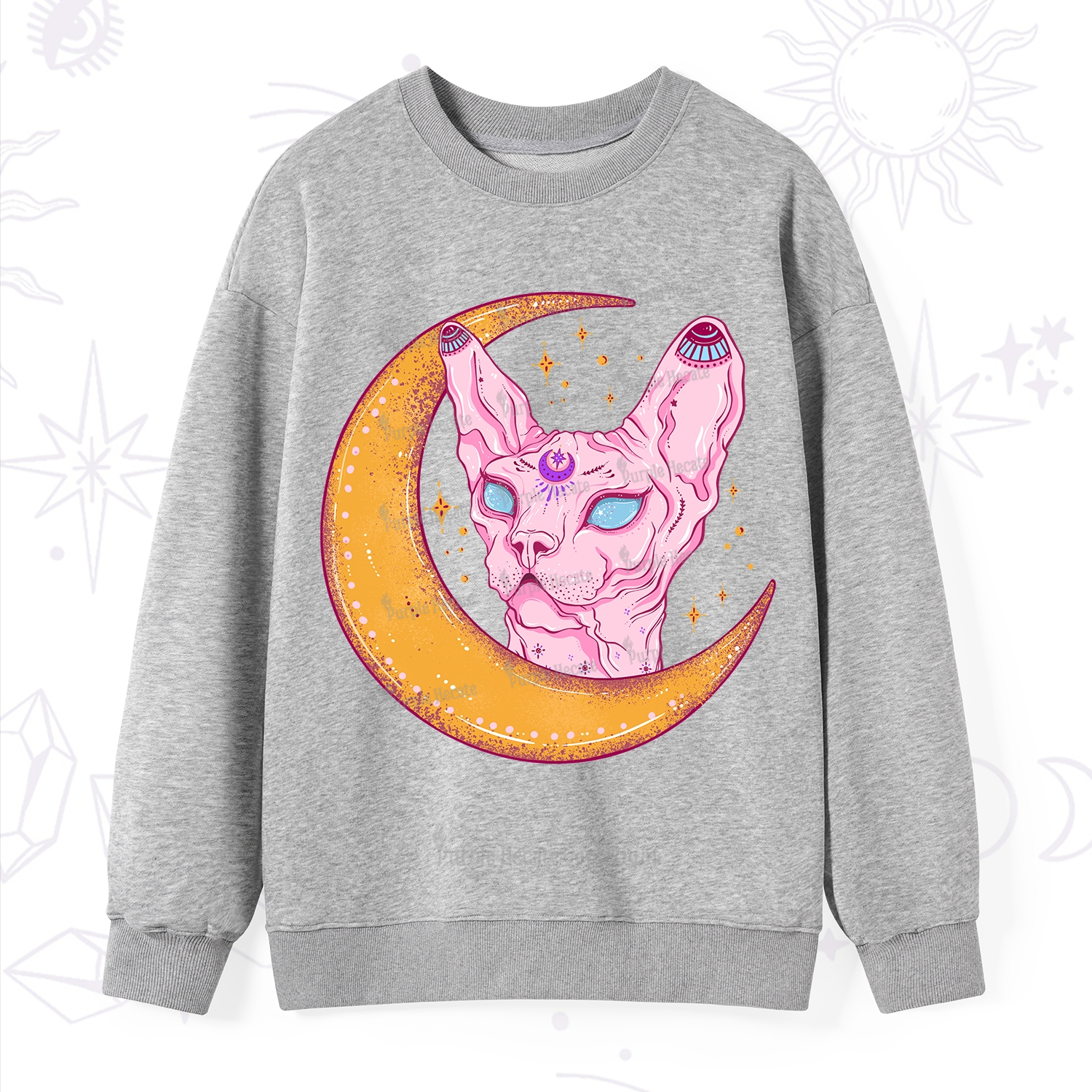 Purplehecate Mystical Witchy Cat Sweatshirt