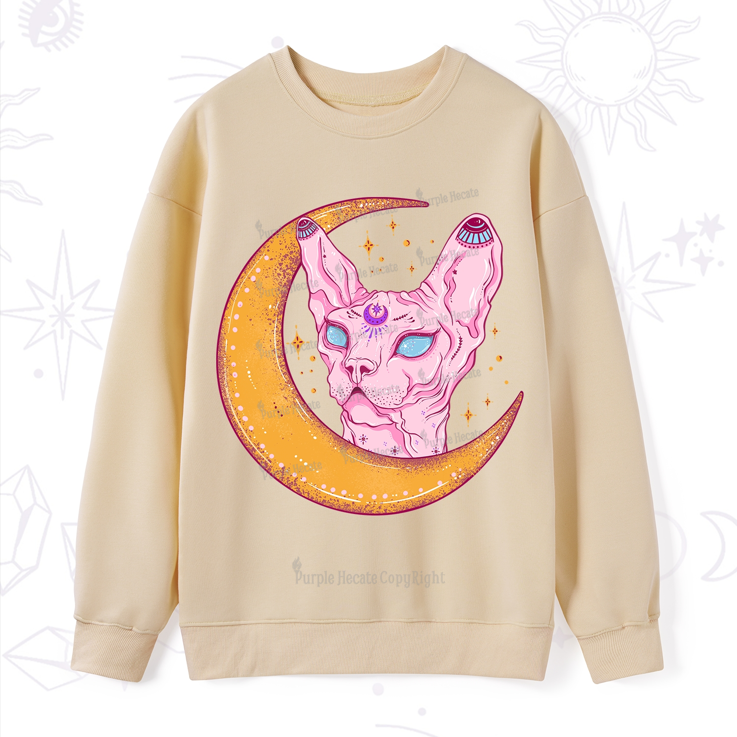 Purplehecate Mystical Witchy Cat Sweatshirt