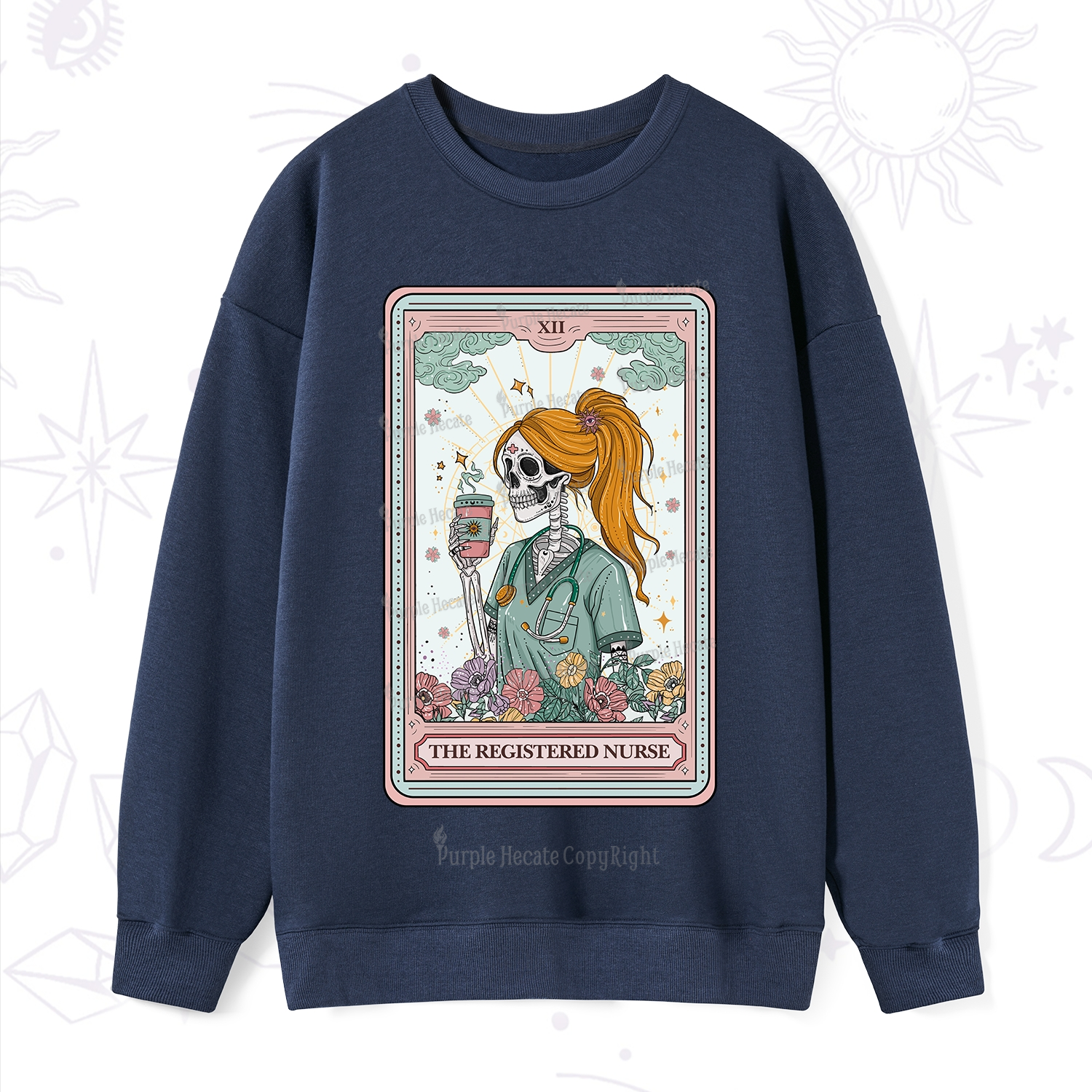 Purplehecate The Registered Nurse Skeleton Tarot Sweatshirt