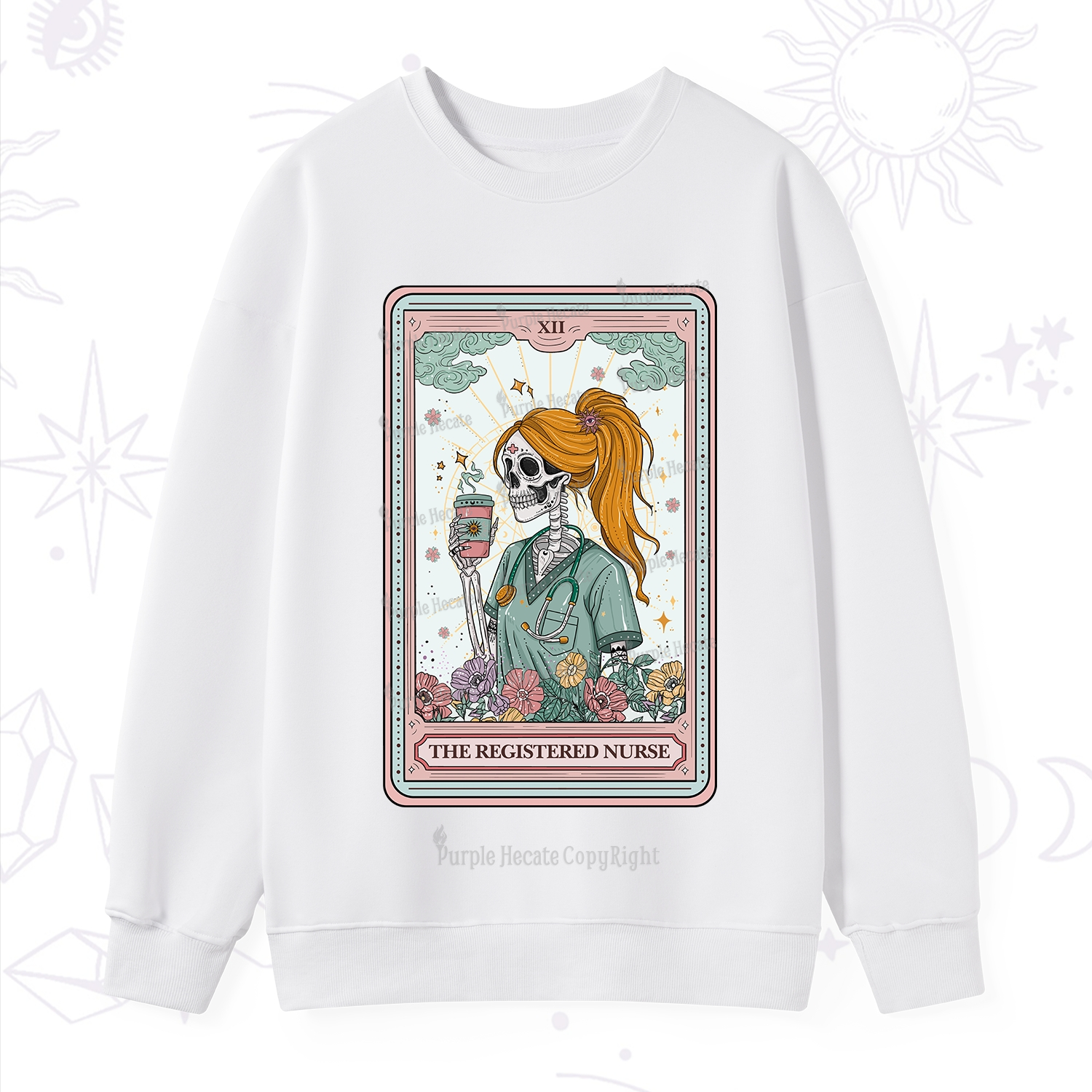 Purplehecate The Registered Nurse Skeleton Tarot Sweatshirt