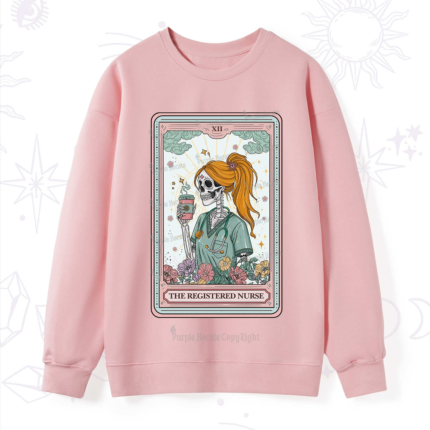 Purplehecate The Registered Nurse Skeleton Tarot Sweatshirt