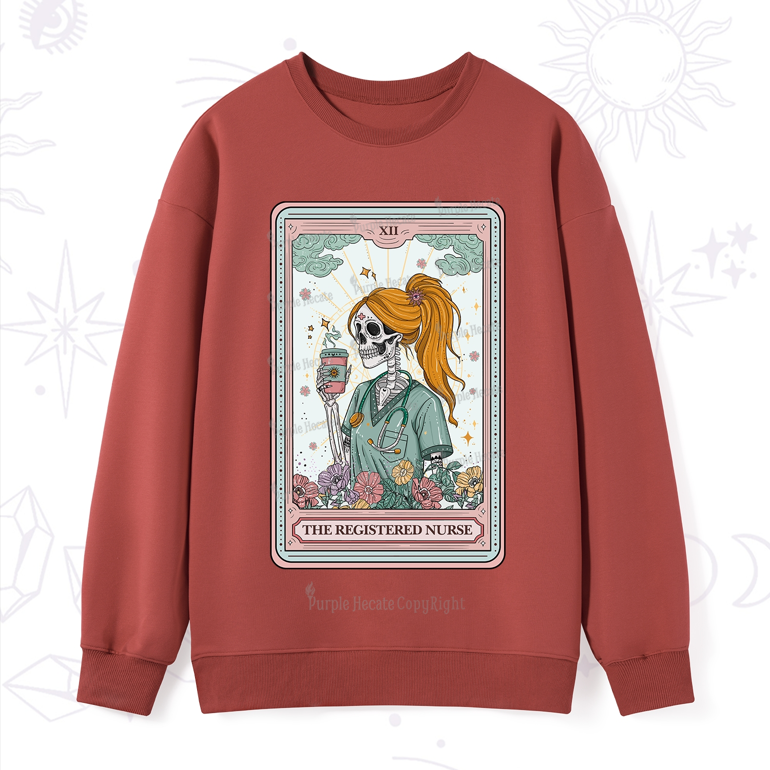 Purplehecate The Registered Nurse Skeleton Tarot Sweatshirt