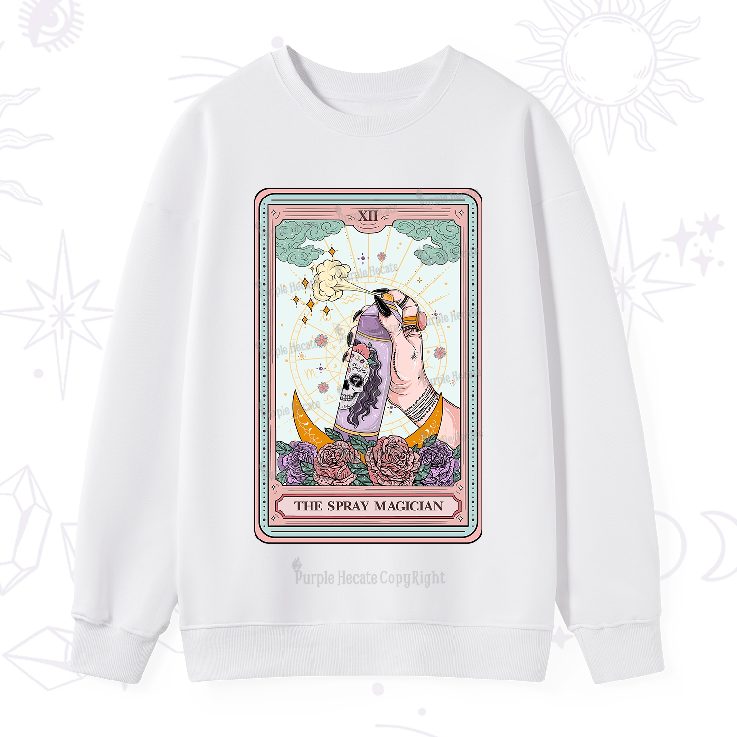 Purplehecate The Spray Magician Tarot Card Sweatshirt