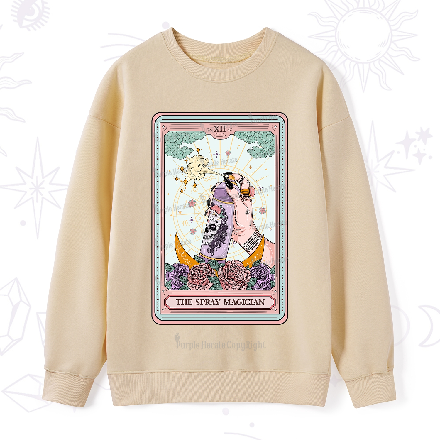 Purplehecate The Spray Magician Tarot Card Sweatshirt