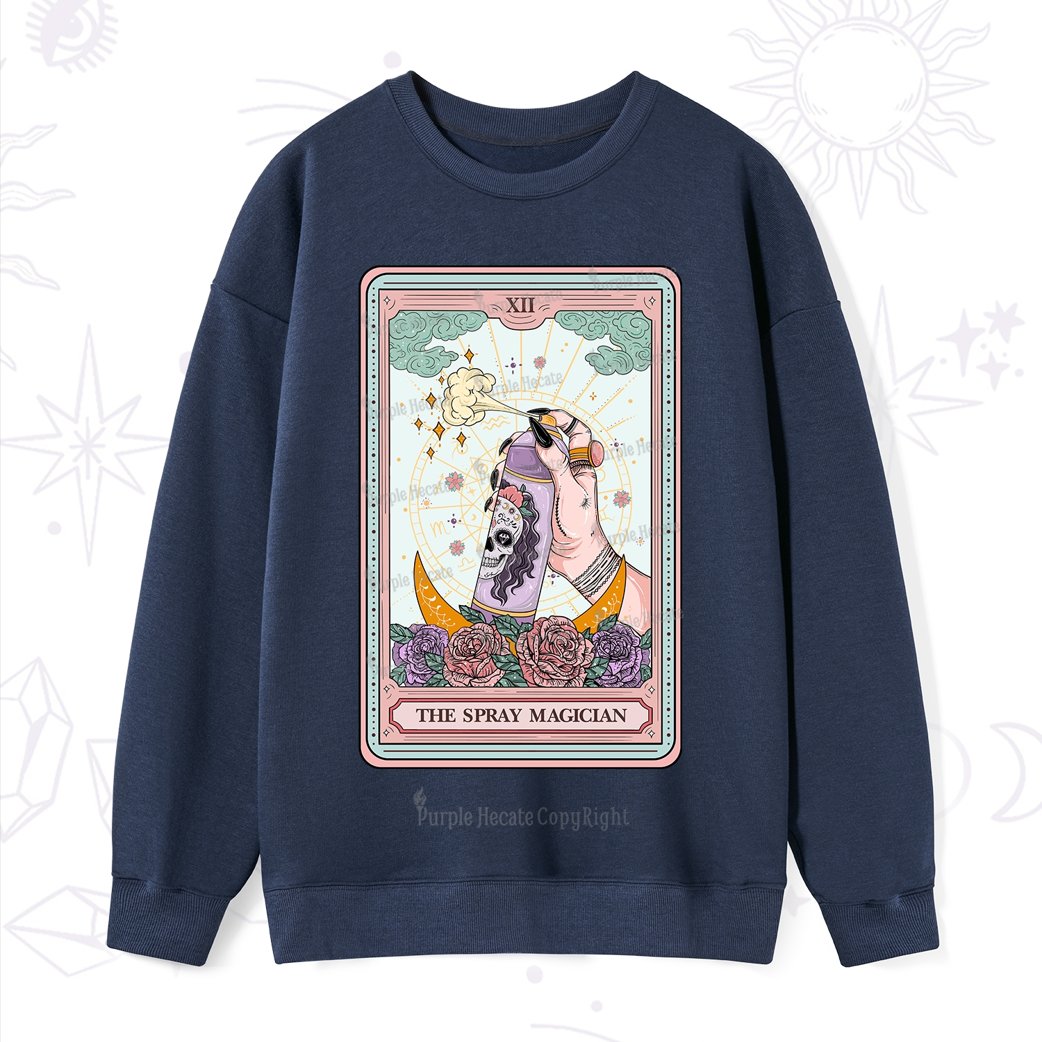 Purplehecate The Spray Magician Tarot Card Sweatshirt