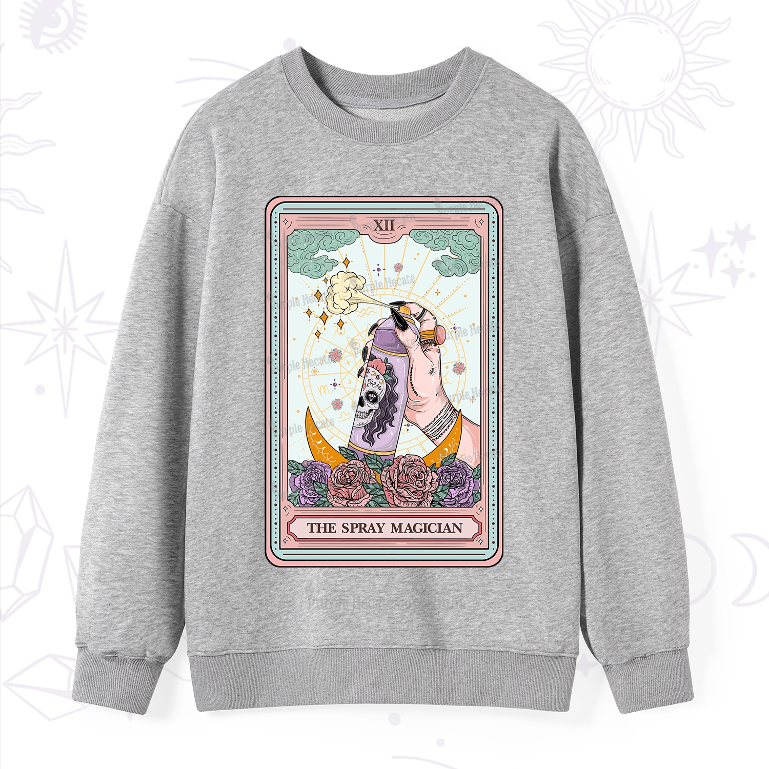 Purplehecate The Spray Magician Tarot Card Sweatshirt