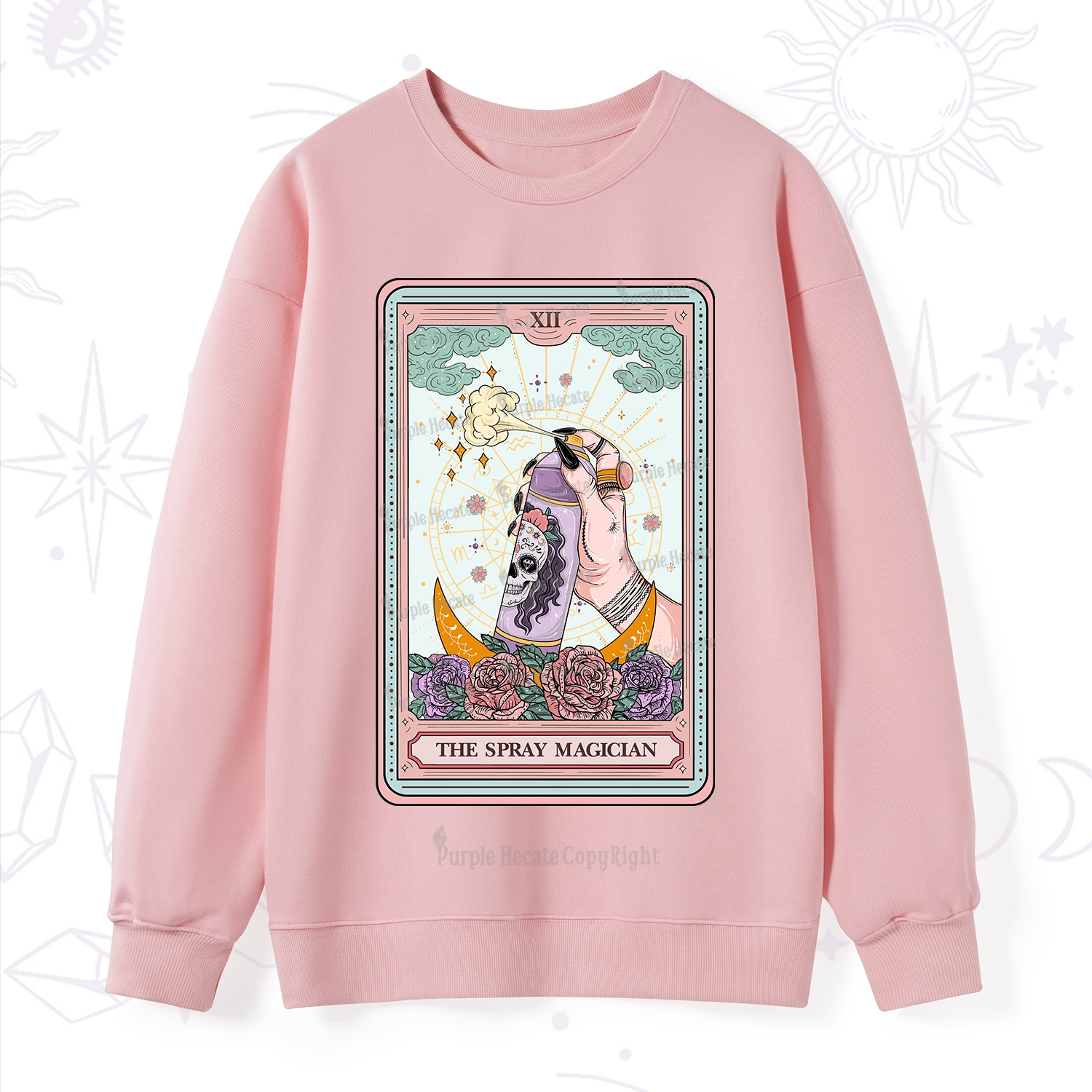 Purplehecate The Spray Magician Tarot Card Sweatshirt