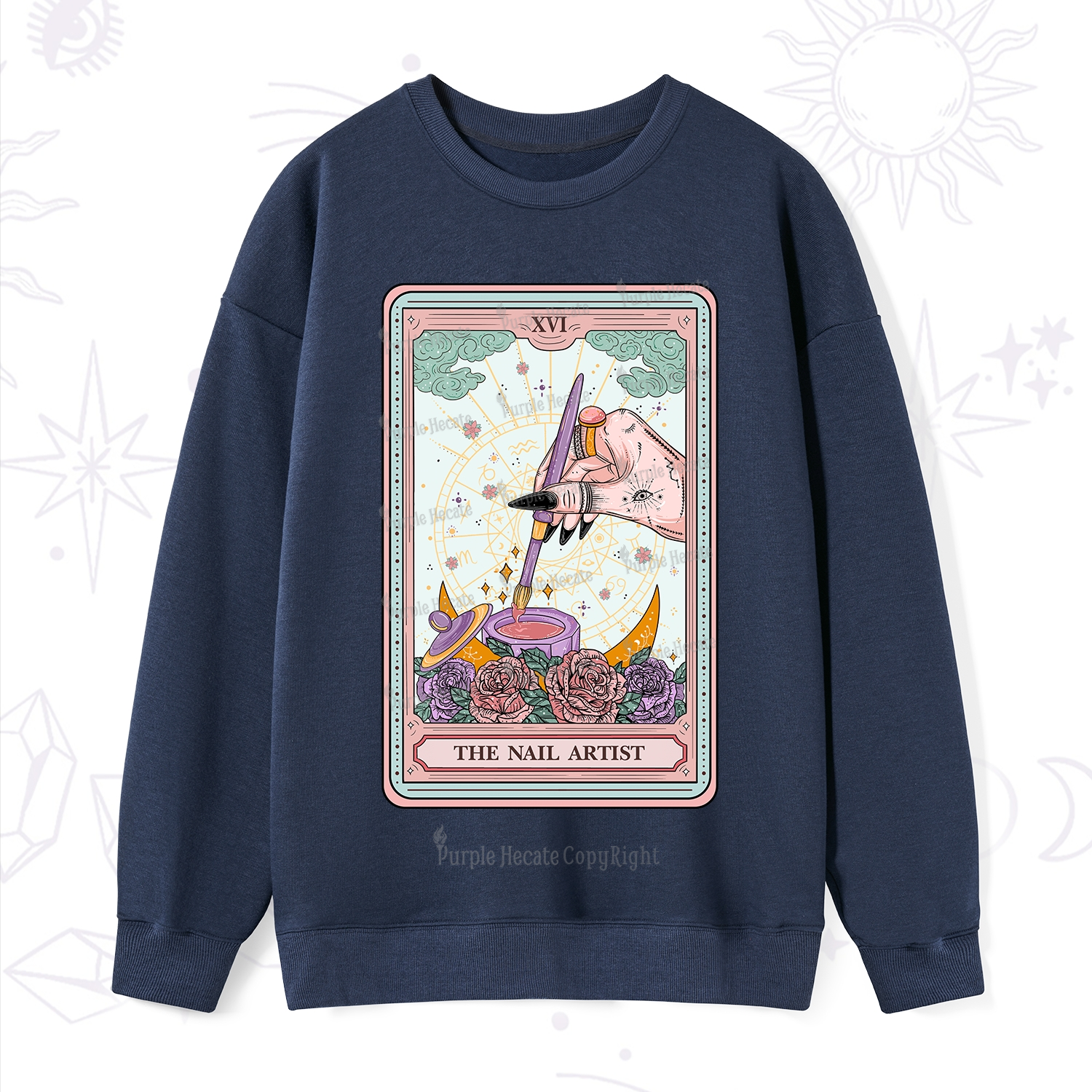 Purplehecate The Nail Artsit Tarot Card Sweatshirt