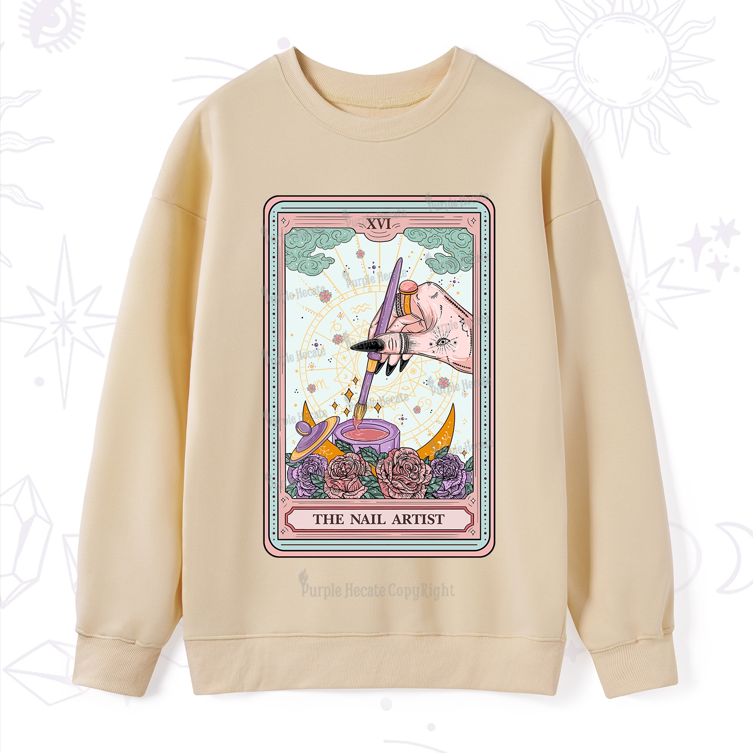 Purplehecate The Nail Artsit Tarot Card Sweatshirt