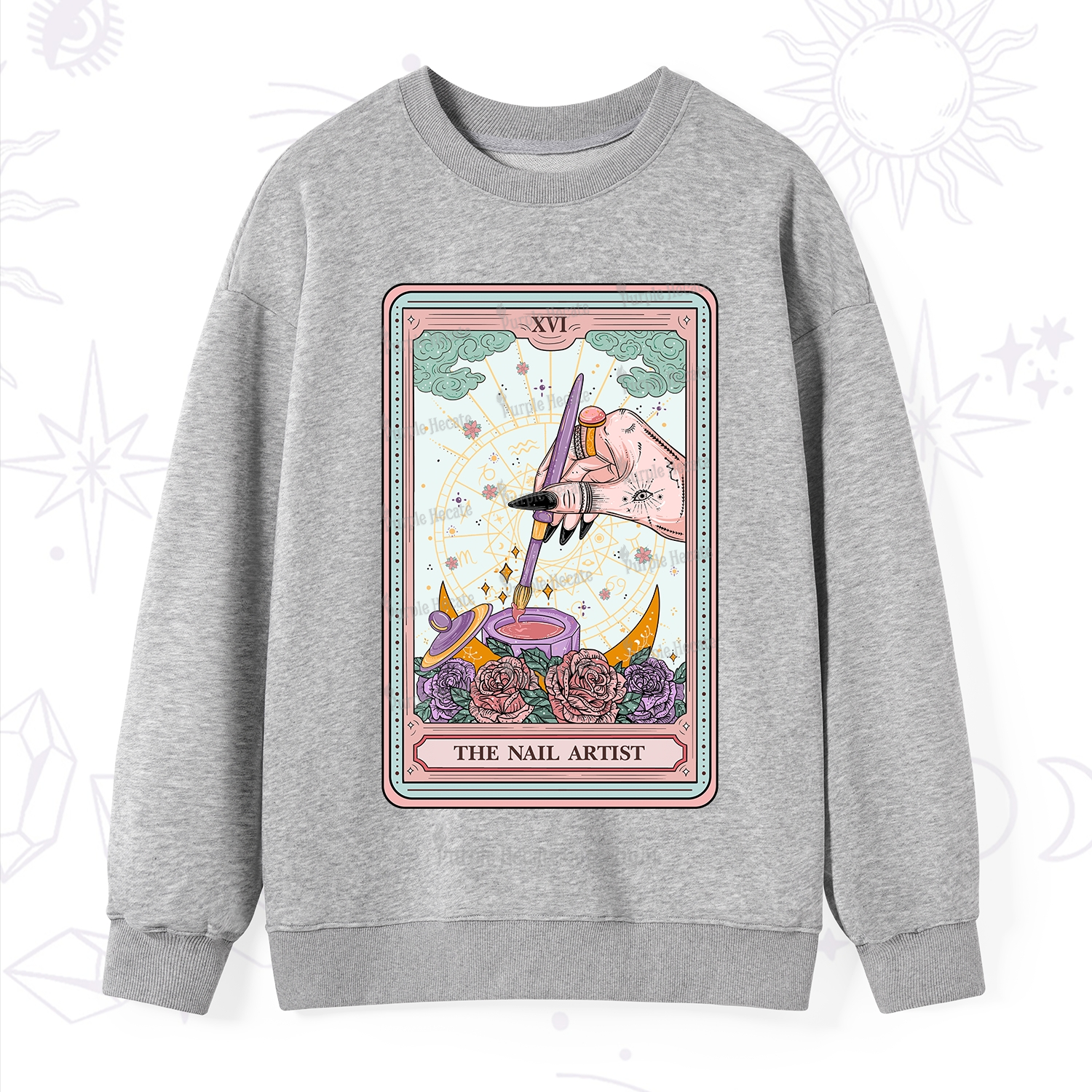 Purplehecate The Nail Artsit Tarot Card Sweatshirt