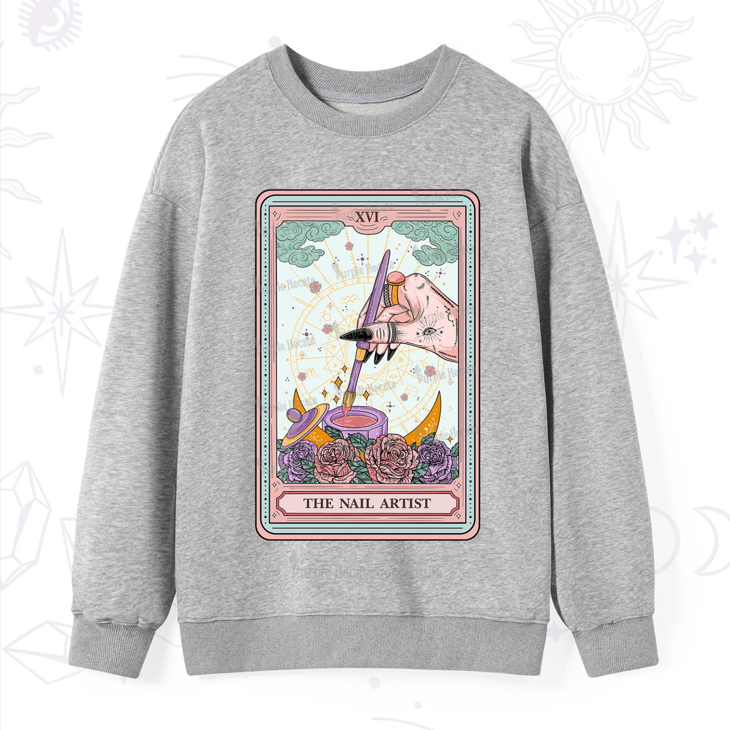 Purplehecate The Nail Artsit Tarot Card Sweatshirt